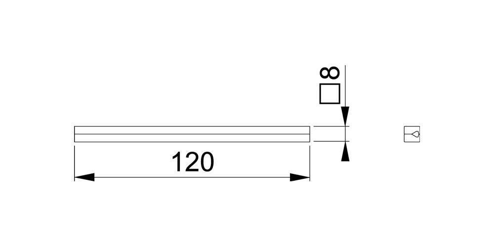 x mm Eisen 2-teilig Türbeschlag verzinkt 8 120 Profilstift Vierkant HOPPE Vierkantstift