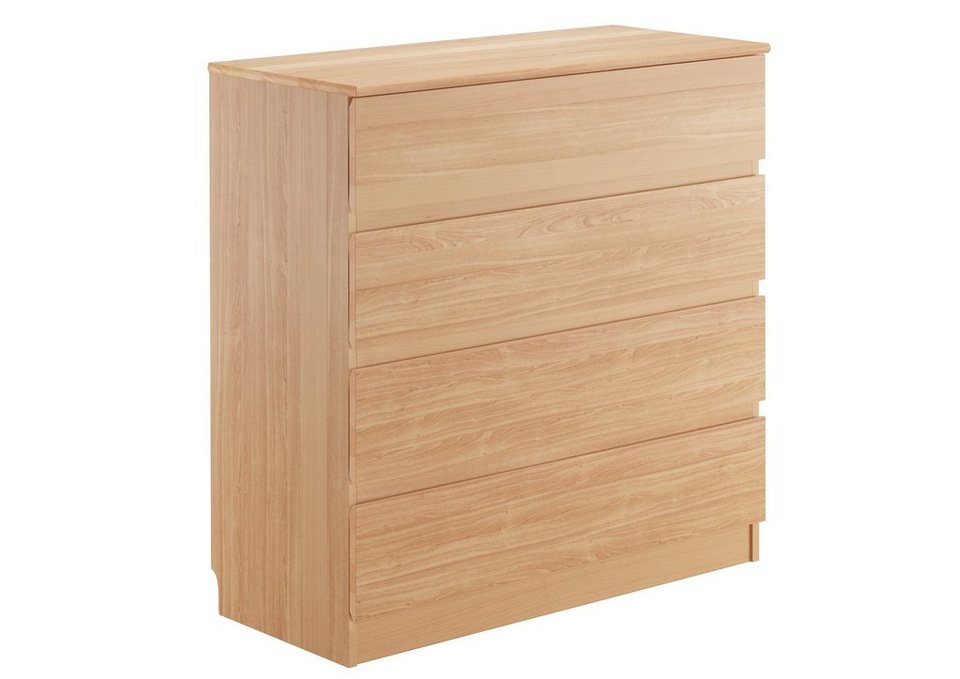 ERST-HOLZ Kommode Kommode Echtholz Buche Sideboard 4 Schubladen 90x90x41,  90.51-90 - Kommode Buche -4 Schubladen