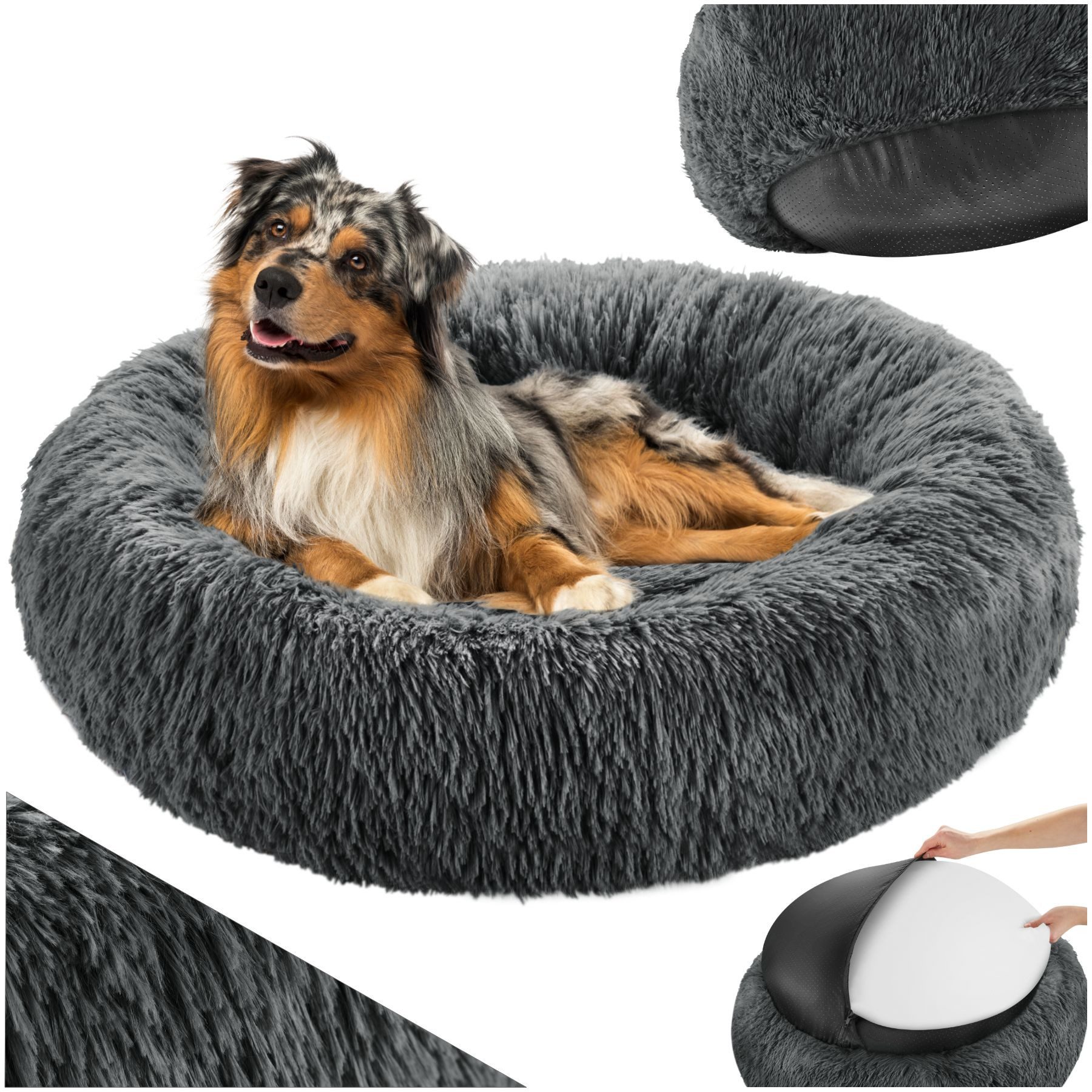 tectake Hundematte Hundebett, rund mit langem günstig online kaufen