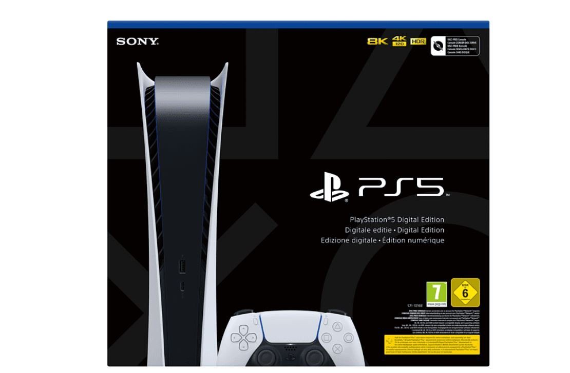 Playstation Sony 5 Digital Edition ohne Laufwerk + 1 Controller,  Playstation Digital Edition ohne CD-Laufwerk