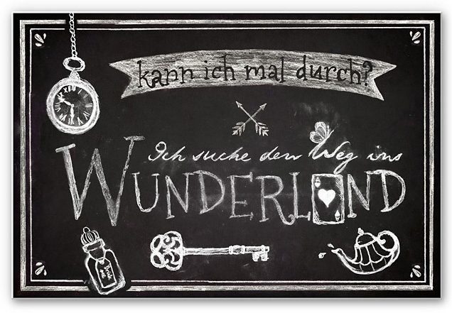 Wall-Art Wandbild Ich suche den Weg ins Wunderland, Hartschaum Wandschild Spruch