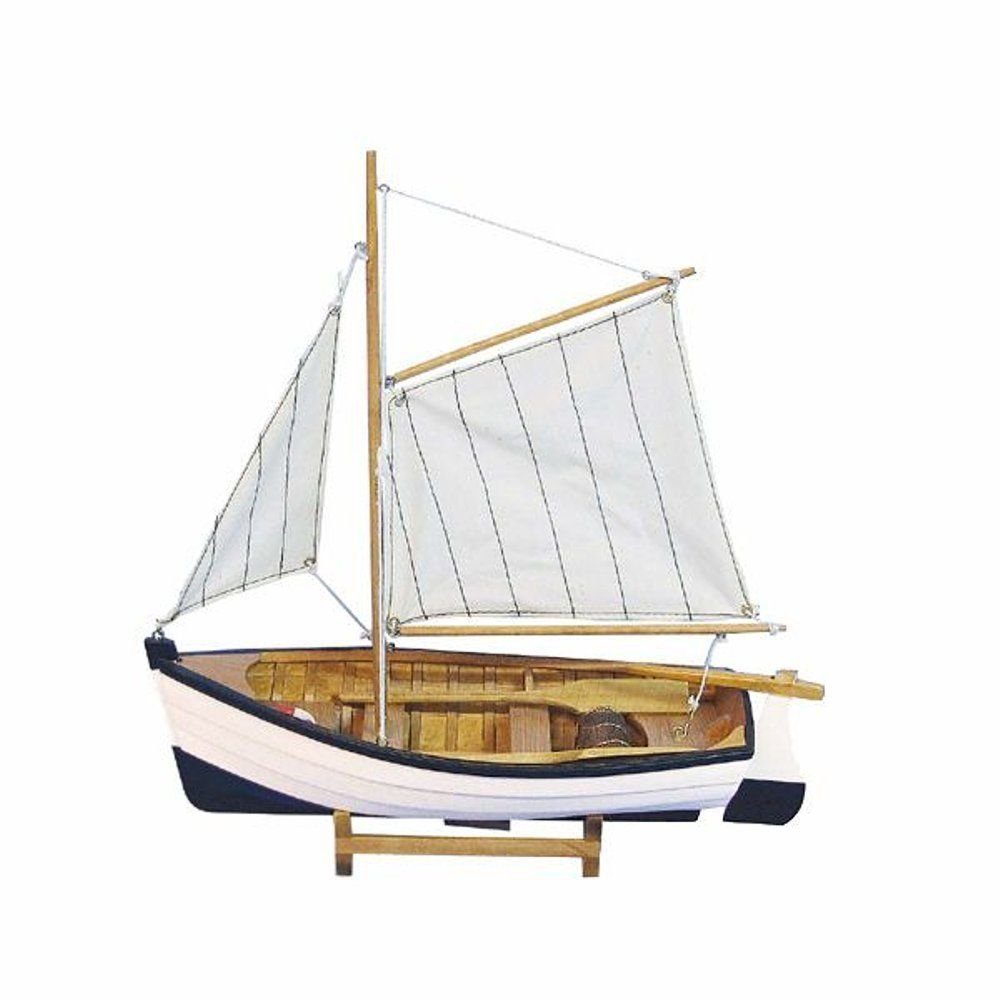 Dekoobjekt Fischerboot mit Gaffelsegel, Segel Fischer 32 cm