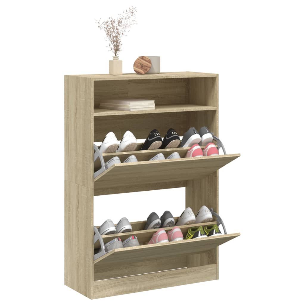 vidaXL Schuhschrank NA Schuhschrank mit 2 Klappen Sonoma Eiche 80x34x116 cm