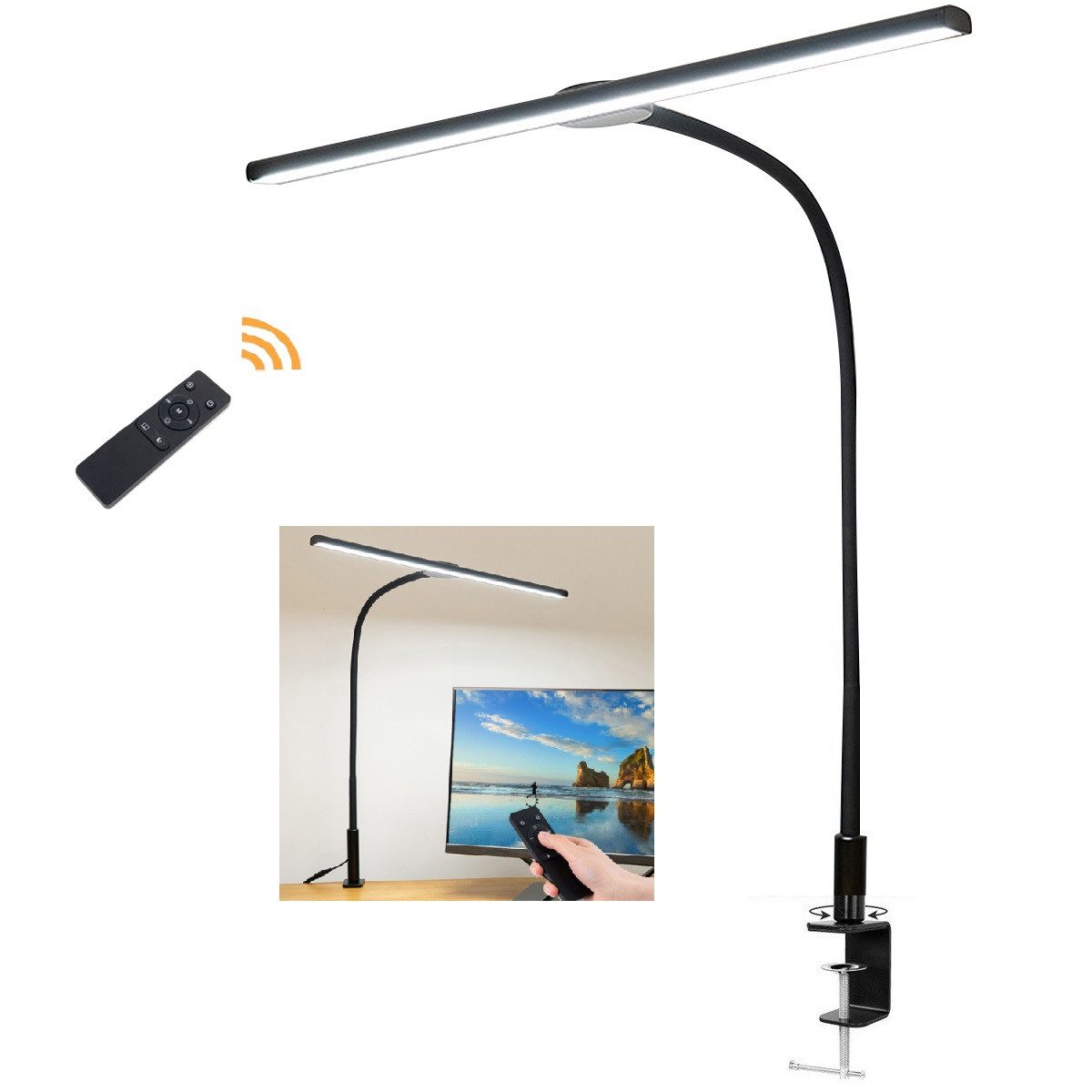 Novzep Klemmleuchte LED Klemmtischleuchte 18W, 46 cm günstig online kaufen