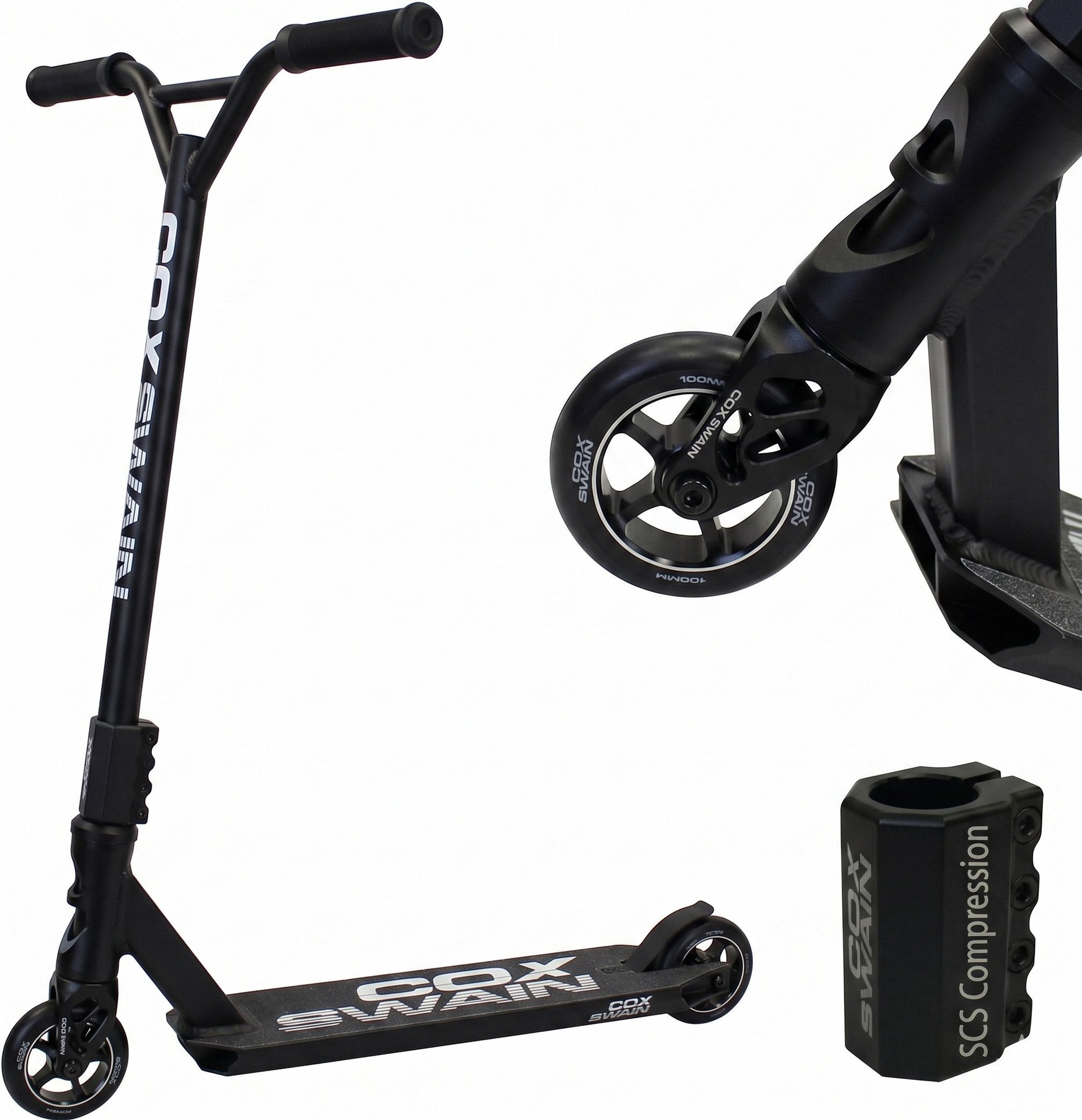 Cox Swain Stuntscooter Cox Swain Stunt Scooter X-385, (1 tlg), ABEC9 Lager und ALU Kern Rollen Super Heavy Quality!