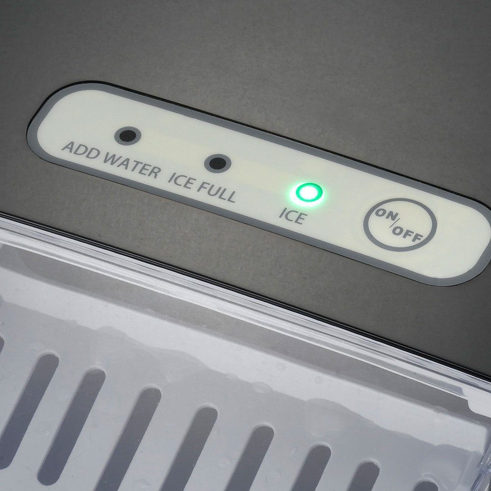 MELISSA Eiswürfelmaschine, Eiswürfel Maschine schwarz 1,85l Ice Cube Maker Leise 120W LED Anzeige