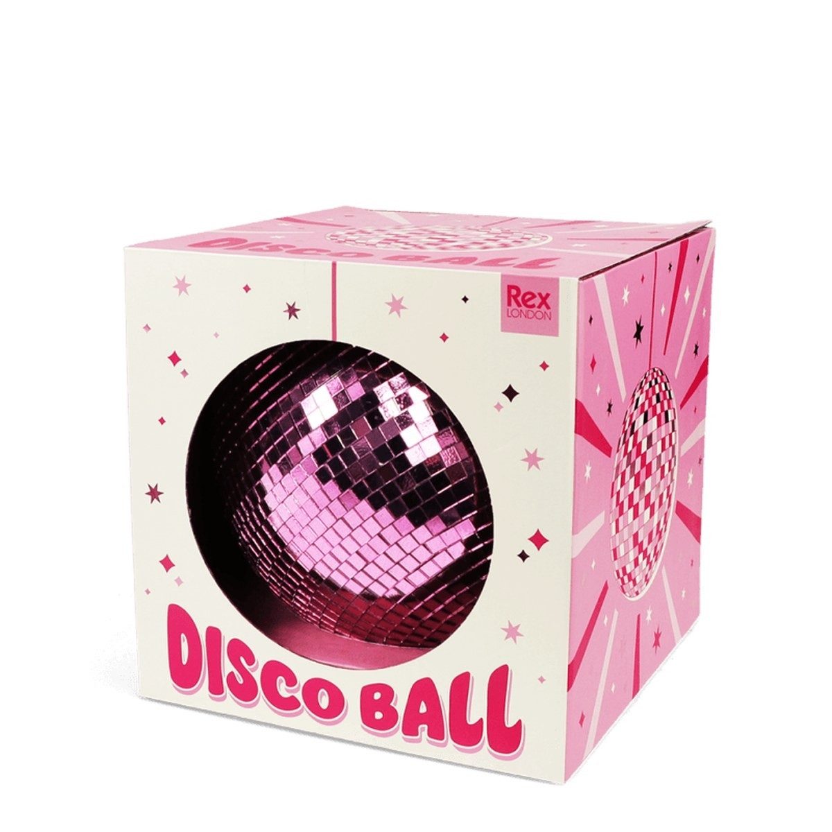 Rex London Dekokugel Discokugel Pink mit Spiegeloberfläche – Spiegelkugel für Partys & Deko