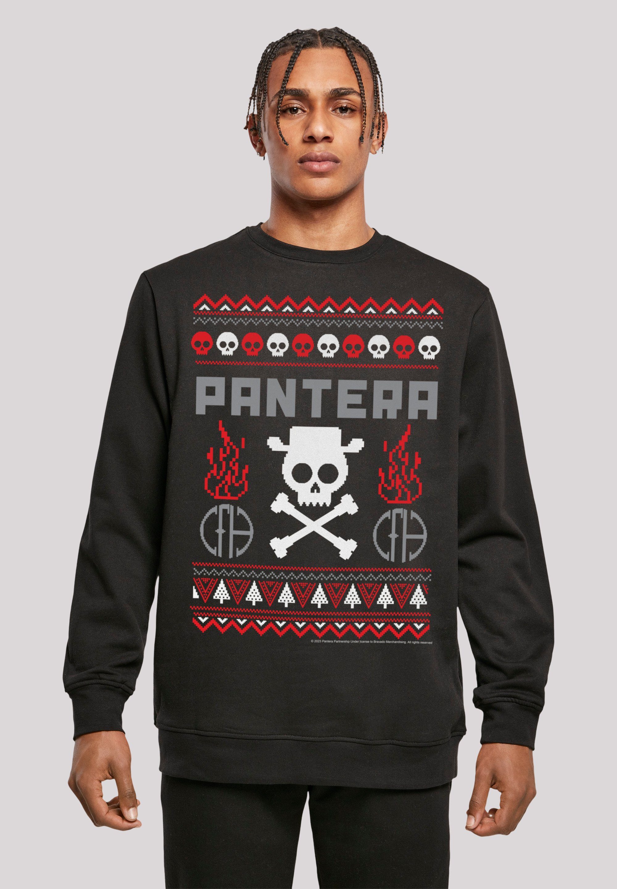 Musik, F4NT4STIC Sweatshirt Band, Christmas Sweater Crewneck-Ausschnitt Pantera mit Logo, Komfortabler Weihnachten