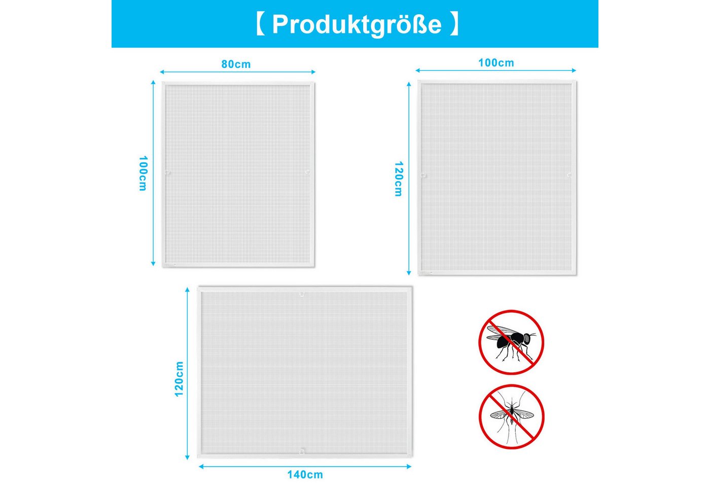 Thumbnail - Clanmacy Insektenschutz-Fensterrahmen Fliegengitter Fenster Insektenschutz Moskitonetz Mückenschutz Gaze