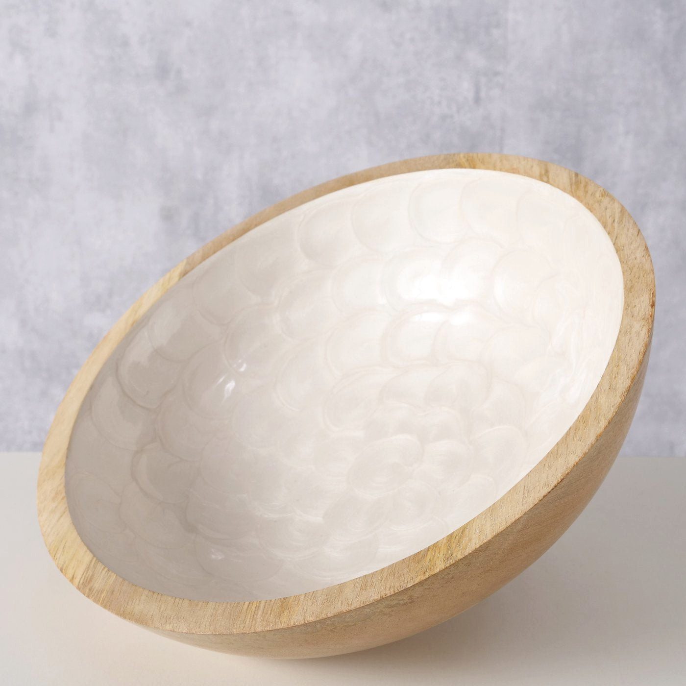 BOLTZE Schale Schale " Shella " aus Mangoholz in Cremeweiß 23cm von Boltze Formschön