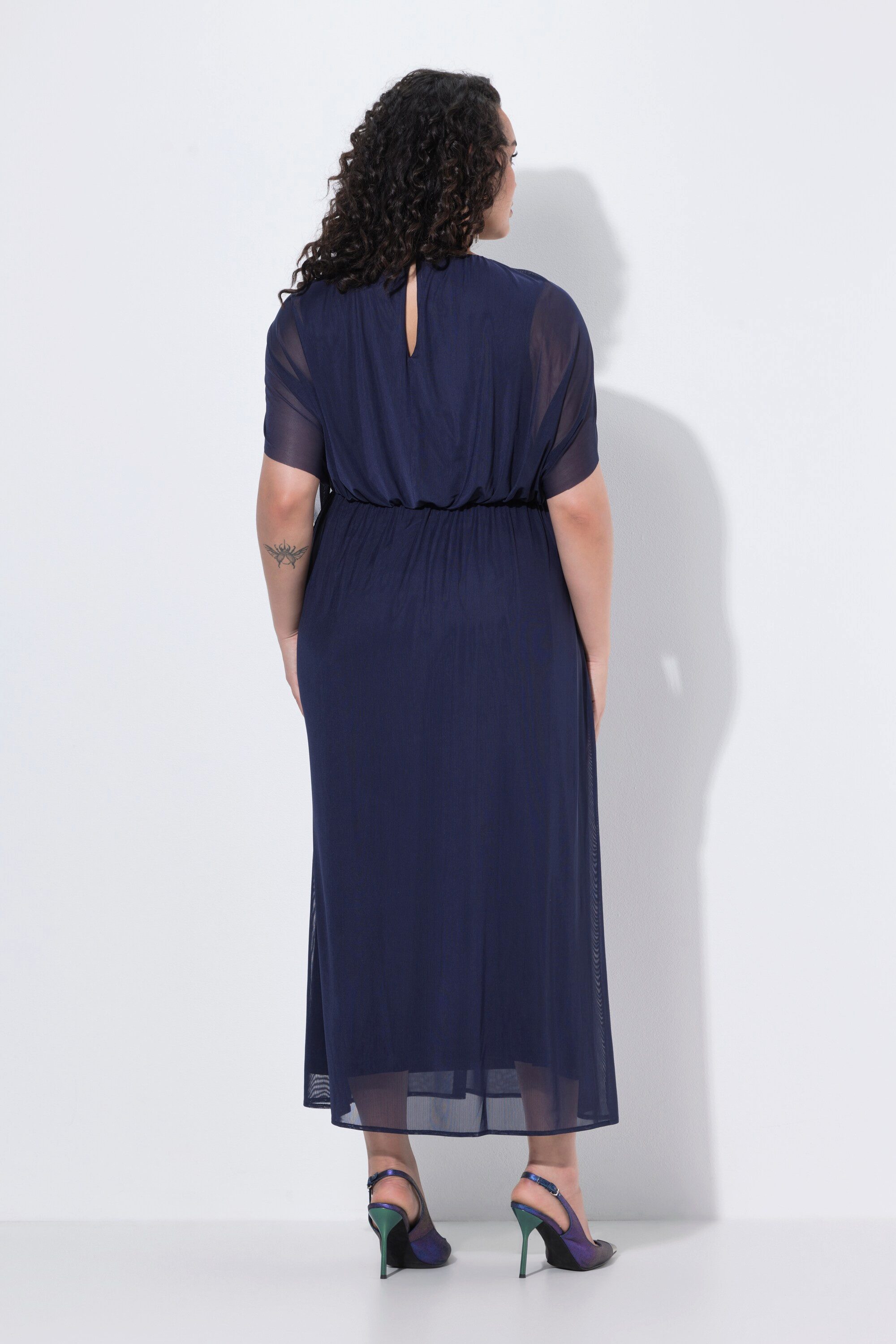 Ulla Popken Abendkleid Maxikleid Ballon-Oberteil Rundhals ärmellos – Bild 3 von 4