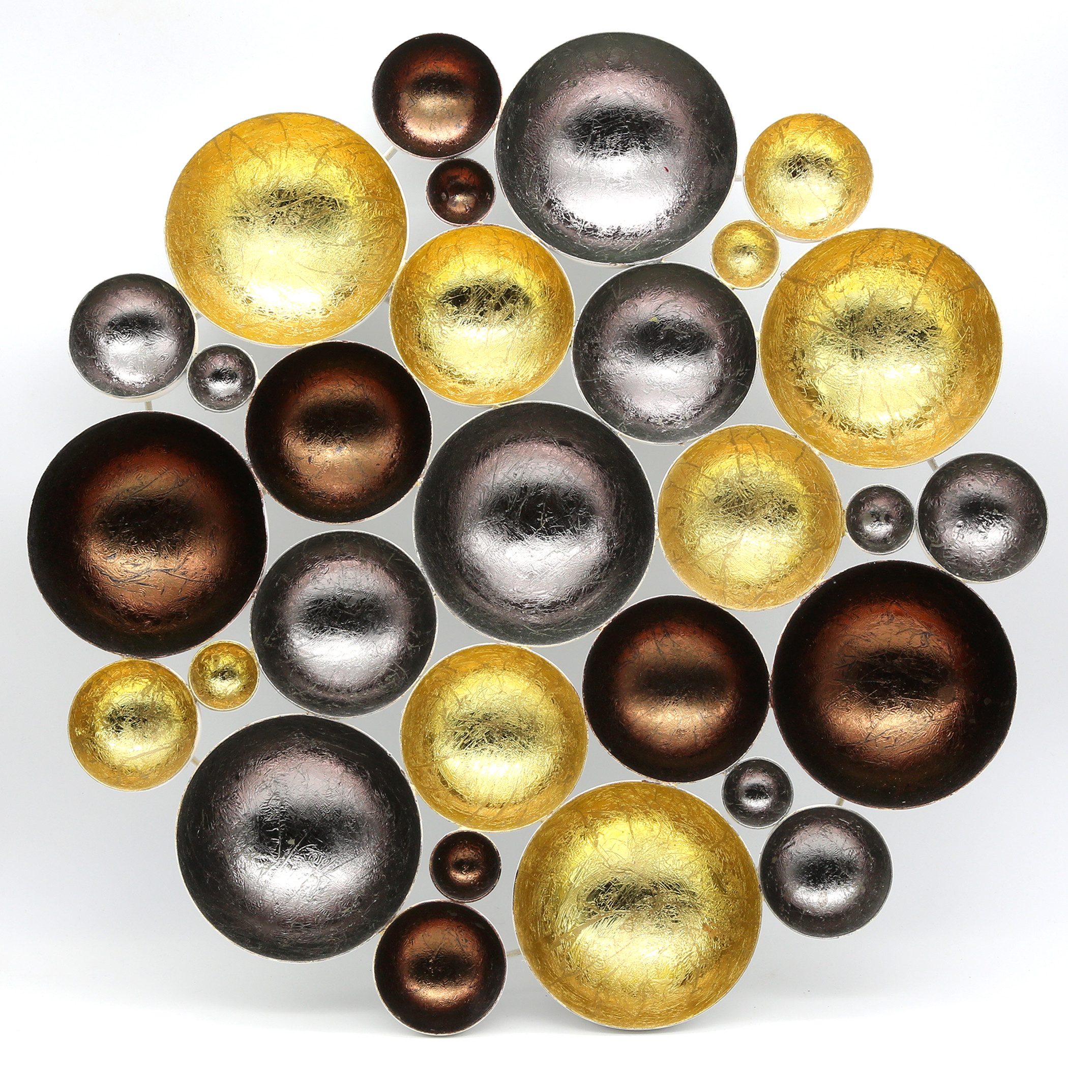 Casa Moro Teelichthalter XXL Windlicht Gold Silber Braun bis zu 21 Teelichter Elio Ø40 (Metall Kerzenhalter Glamour Kerzenleuchter), Ramadan Deko Schale, 50741-40