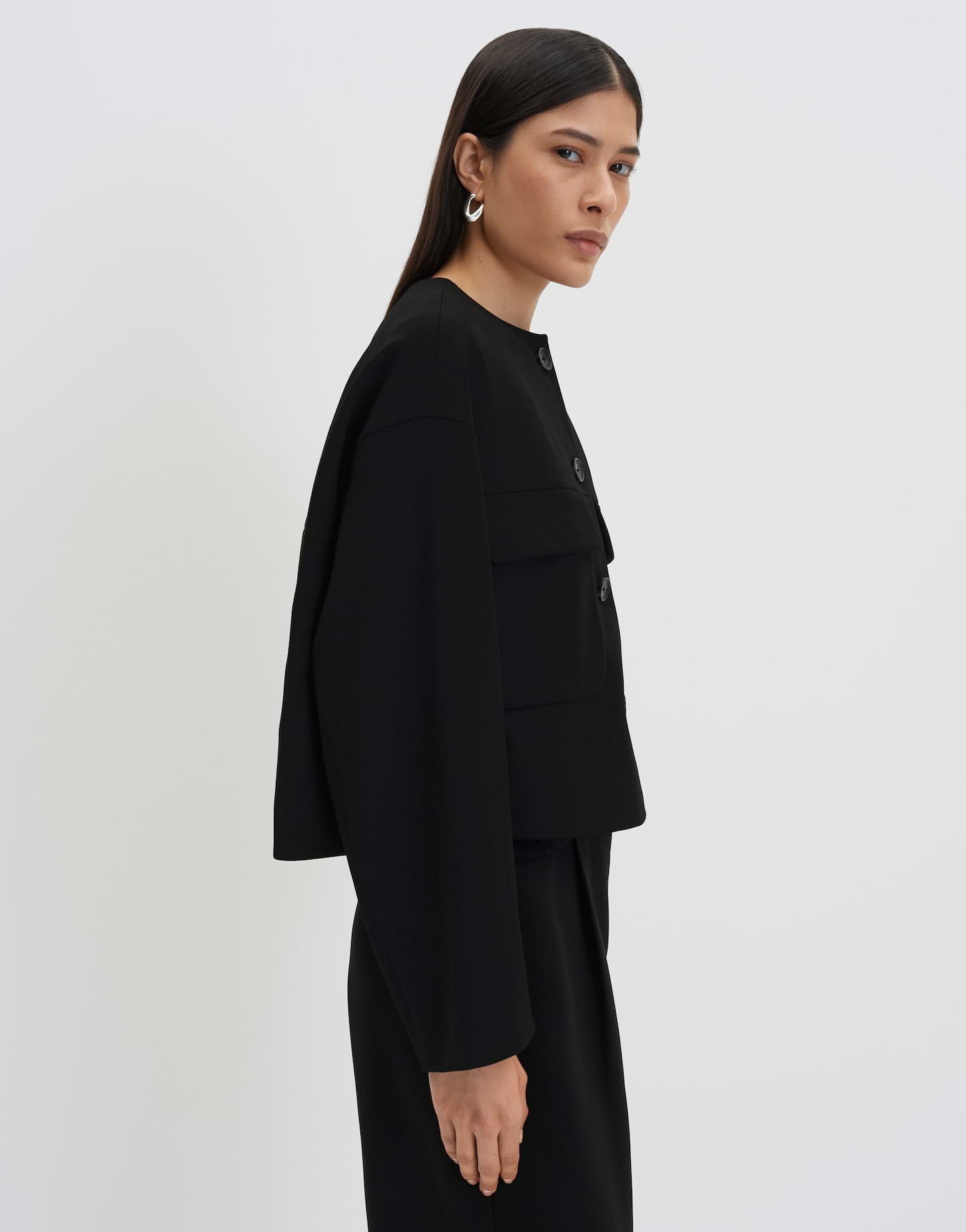 someday Jackenblazer Boxy Utility Jacke ohne Kragen Formstabile Qualität für langanhaltenden Komfort – Bild 5 von 5
