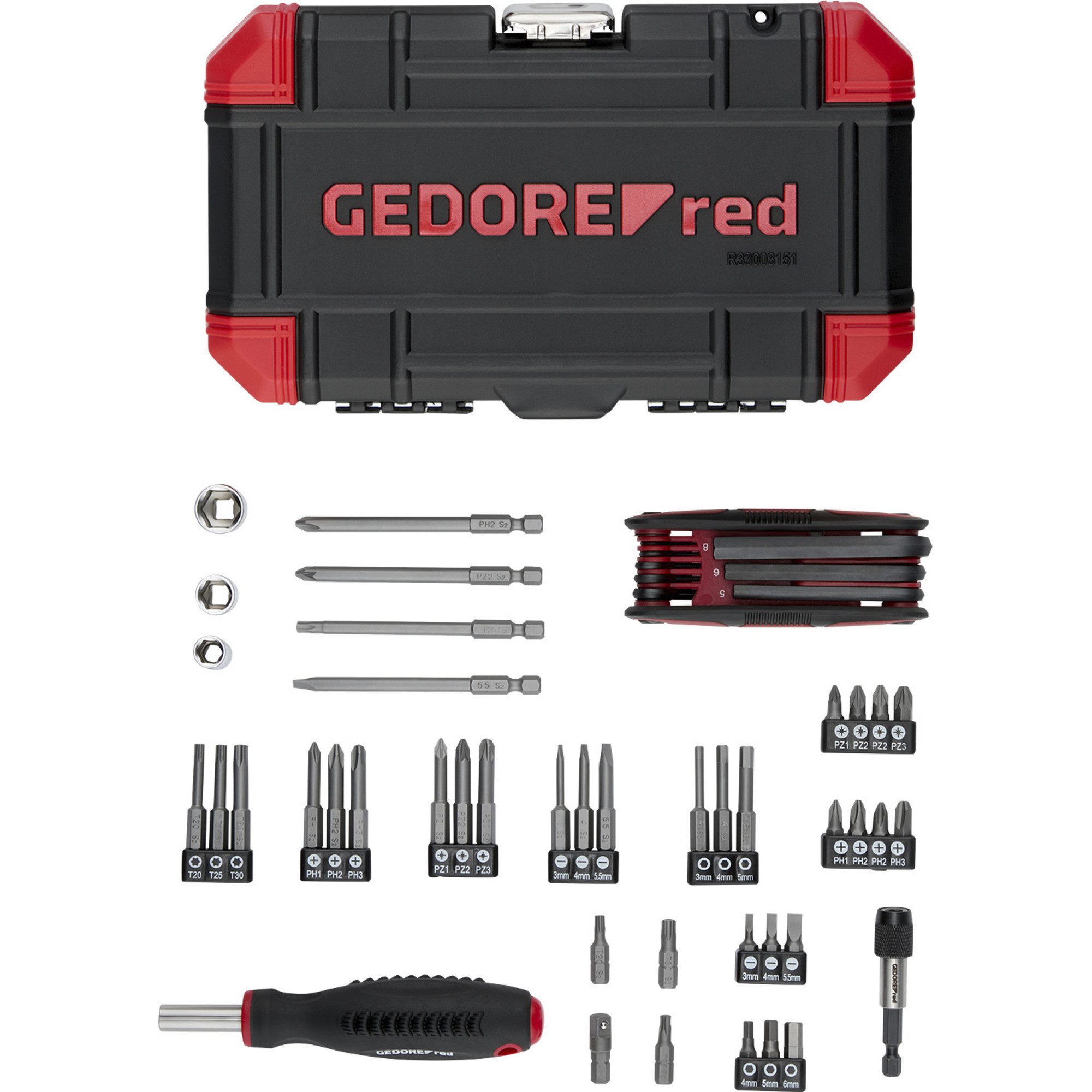 Gedore Werkzeugset GEDORE red Adventskalender 2025, Werkzeug-Set, (51-tlg)