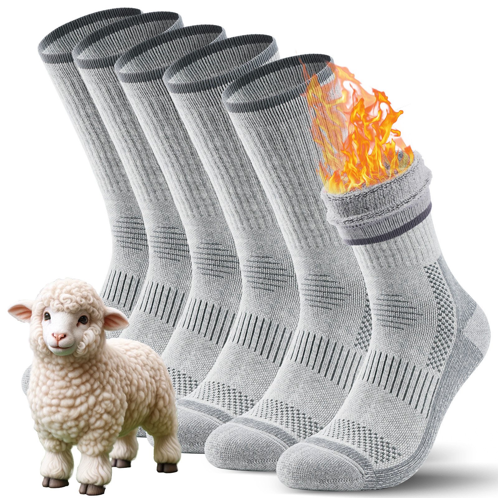 TANSTC Wandersocken Sportsocken Damen & Herren Merino Wolle Socken Basicsocken 3er Pack (Packung, 3 Paar Socken) Feuchtigkeitsregulierend, atmungsaktiv, temperaturregulierend