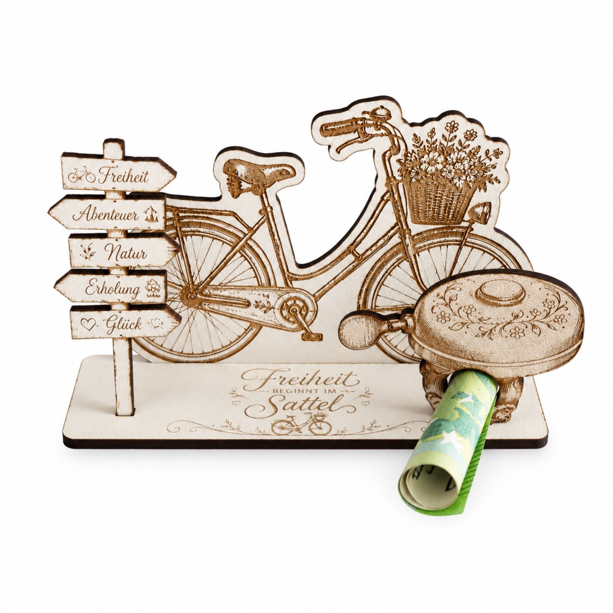 Dekolando Geschenkkarte Geldgeschenk Fahrrad mit Klingel Geschenkidee für Radfahrer 15 x 8 cm – Bild 5 von 5