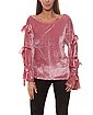 NA-KD Shirtbluse »NA-KD Fashion x THERESE LINDGREN Blusen-Shirt coole Damen Samt-Bluse mit Öffnungen am Arm Party Pink«, Bild 2