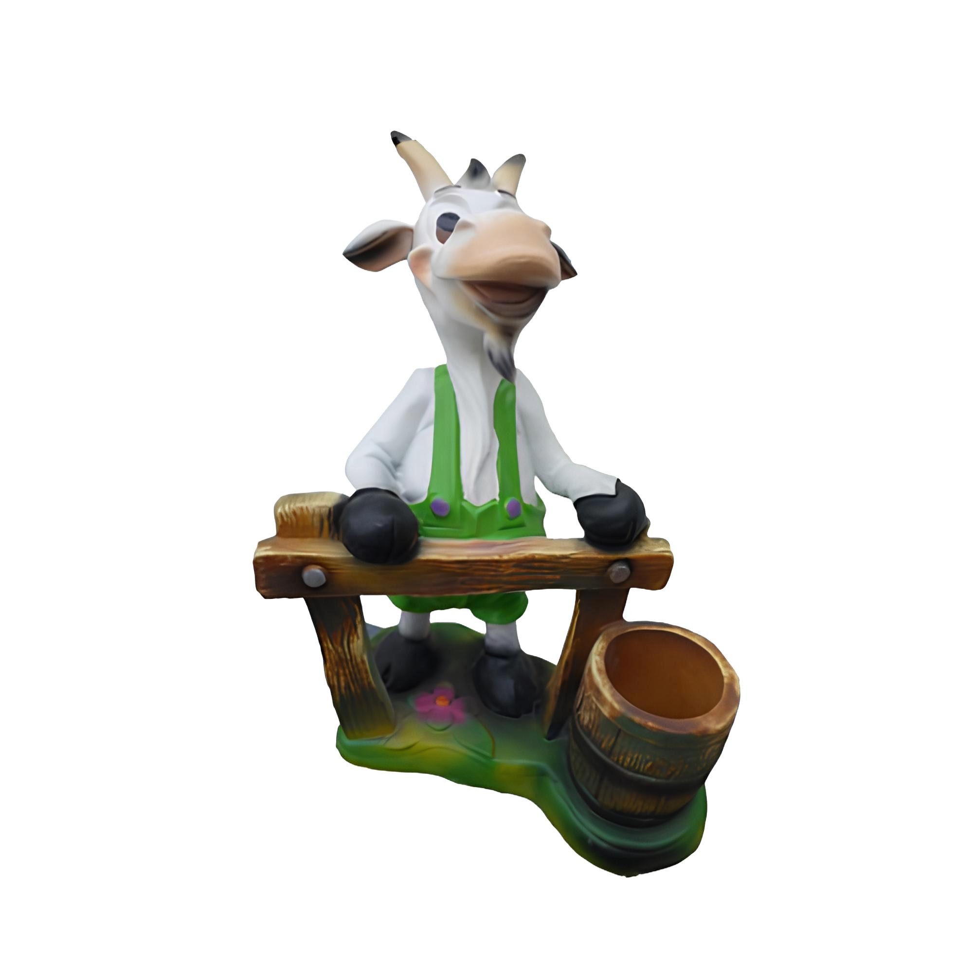 Xlmoebel Skulptur Lustige Ziegenfigur aus wetterfestem Material für den Garten (1 St., Skulptur A538-48cm), Hergestellt in Europa