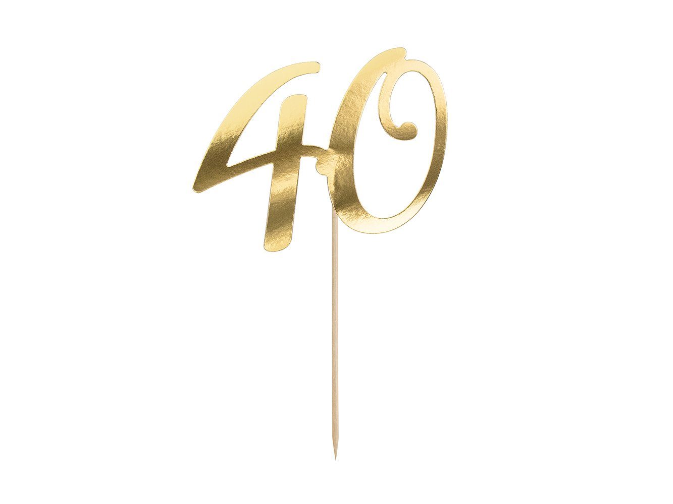 partydeco Tortenstecker, Cake Topper "40" gold 20,5cm