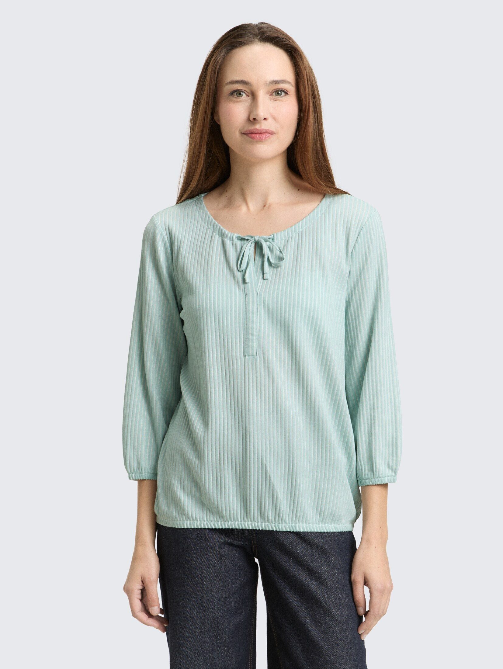 TOM TAILOR 3/4-Arm-Shirt T-Shirt Blusenshirt mit Streifenmuster günstig online kaufen