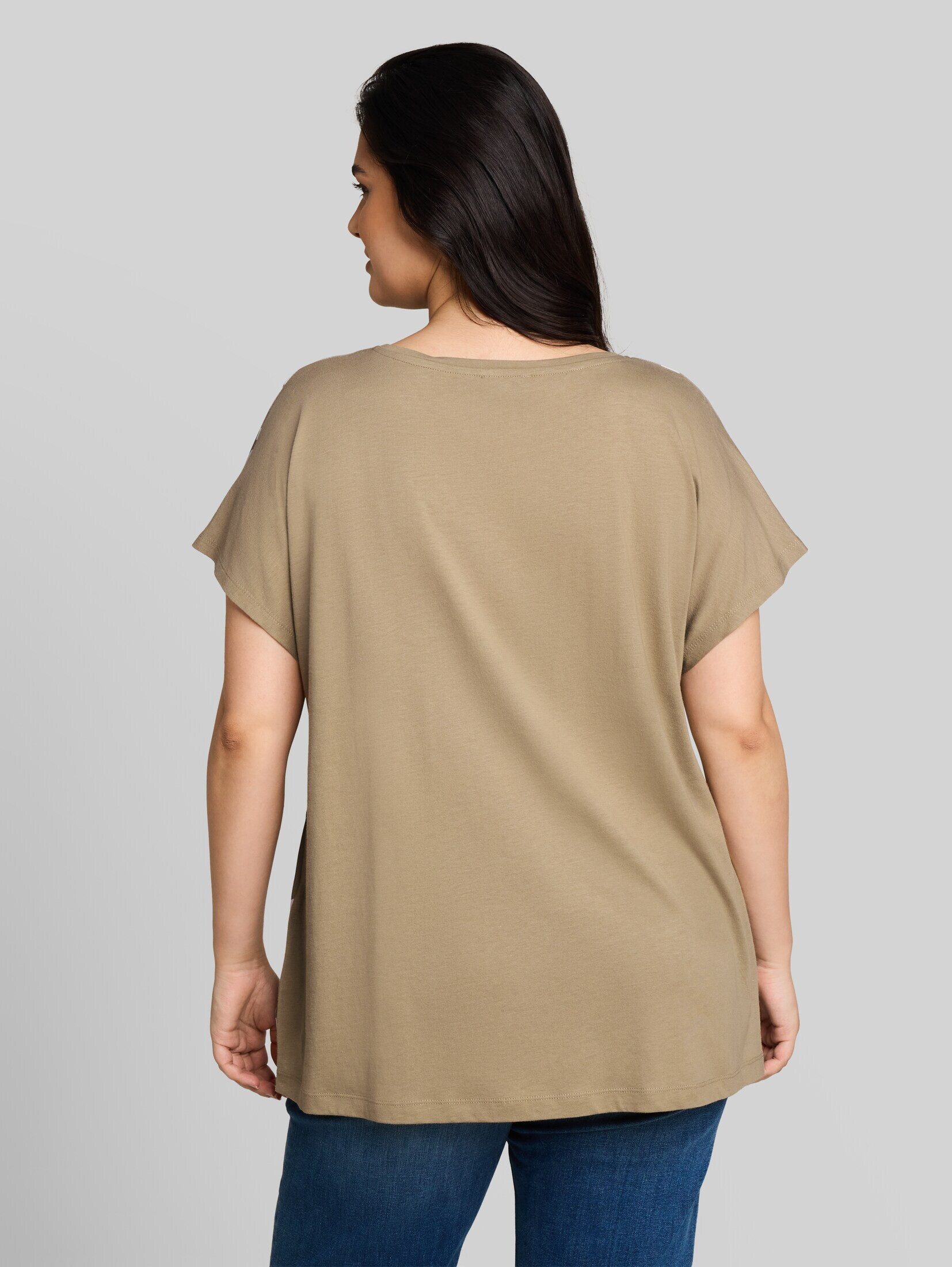 TOM TAILOR PLUS T-Shirt T-Shirt Plus Size - T-Shirt im Material-Mix