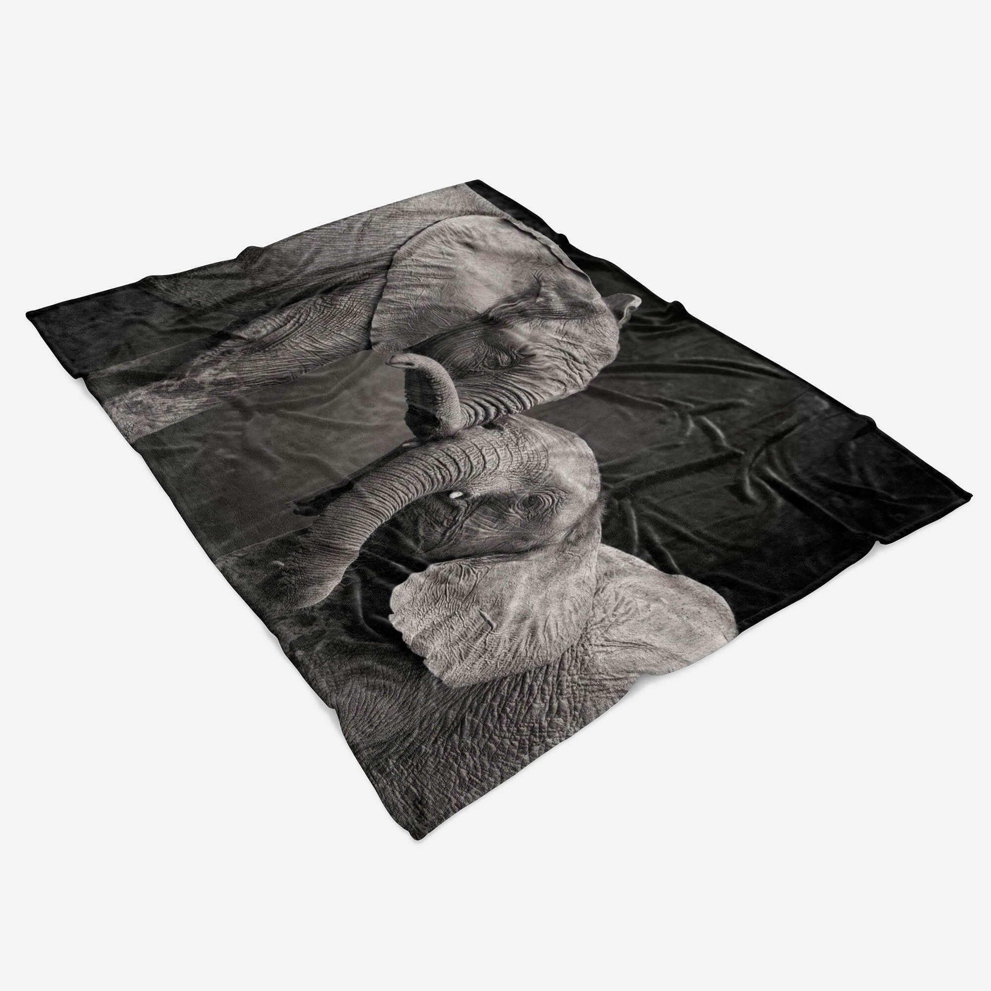 Sinus Handtuch Kuscheldecke Handtuch mit Handtücher (1-St), Elefant Baumwolle-Polyester-Mix Tiermotiv Art Strandhandtuch mit B, Mama Saunatuch