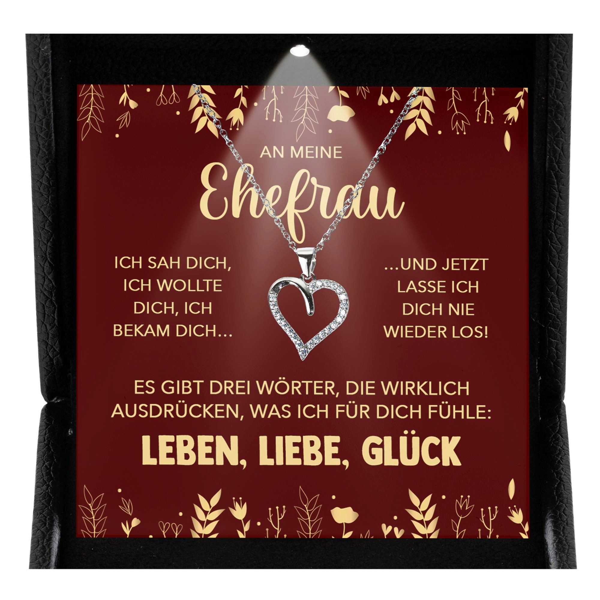Valentinstagsgeschenk 22Feels Schmuckset Hochzeitstag Geschenk Ehefrau Ich Liebe Dich Kette Herz Frauen Damen (inkl. Geschenktasche, Karte, Poliertuch