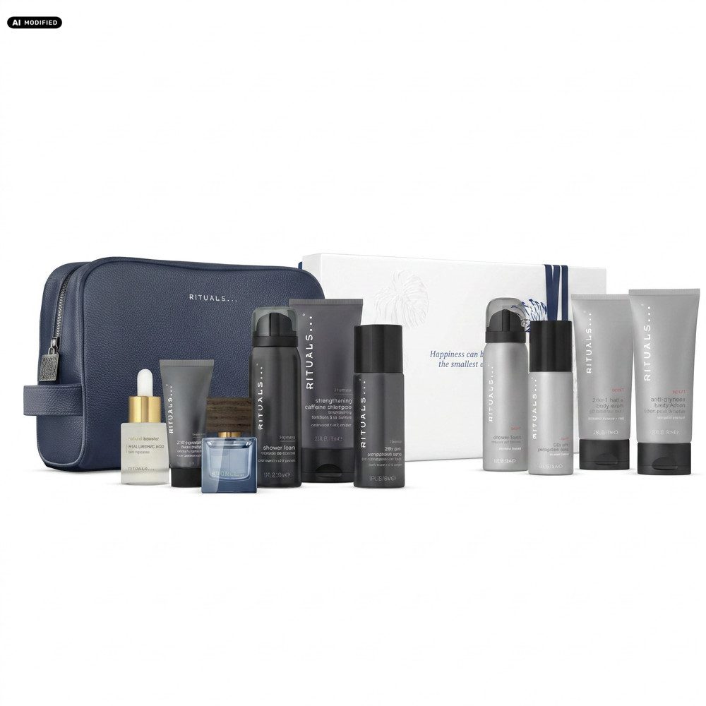 Rituals Pflege-Geschenkset Rituals Homme Geschenkset Tasche und Sport Pflege Duo, Kombiniertes Herren Geschenkset für Pflege zuhause und unterwegs