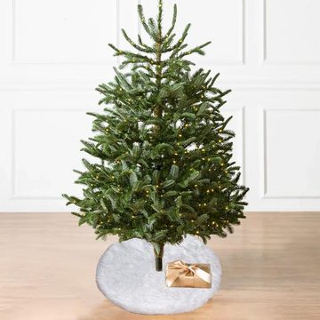 Lubgitsr Christbaumschmuck Weihnachtsbaum,Röcke Rund Plüsch Weihnachtsbaum Rock,Weiß (1-tlg)