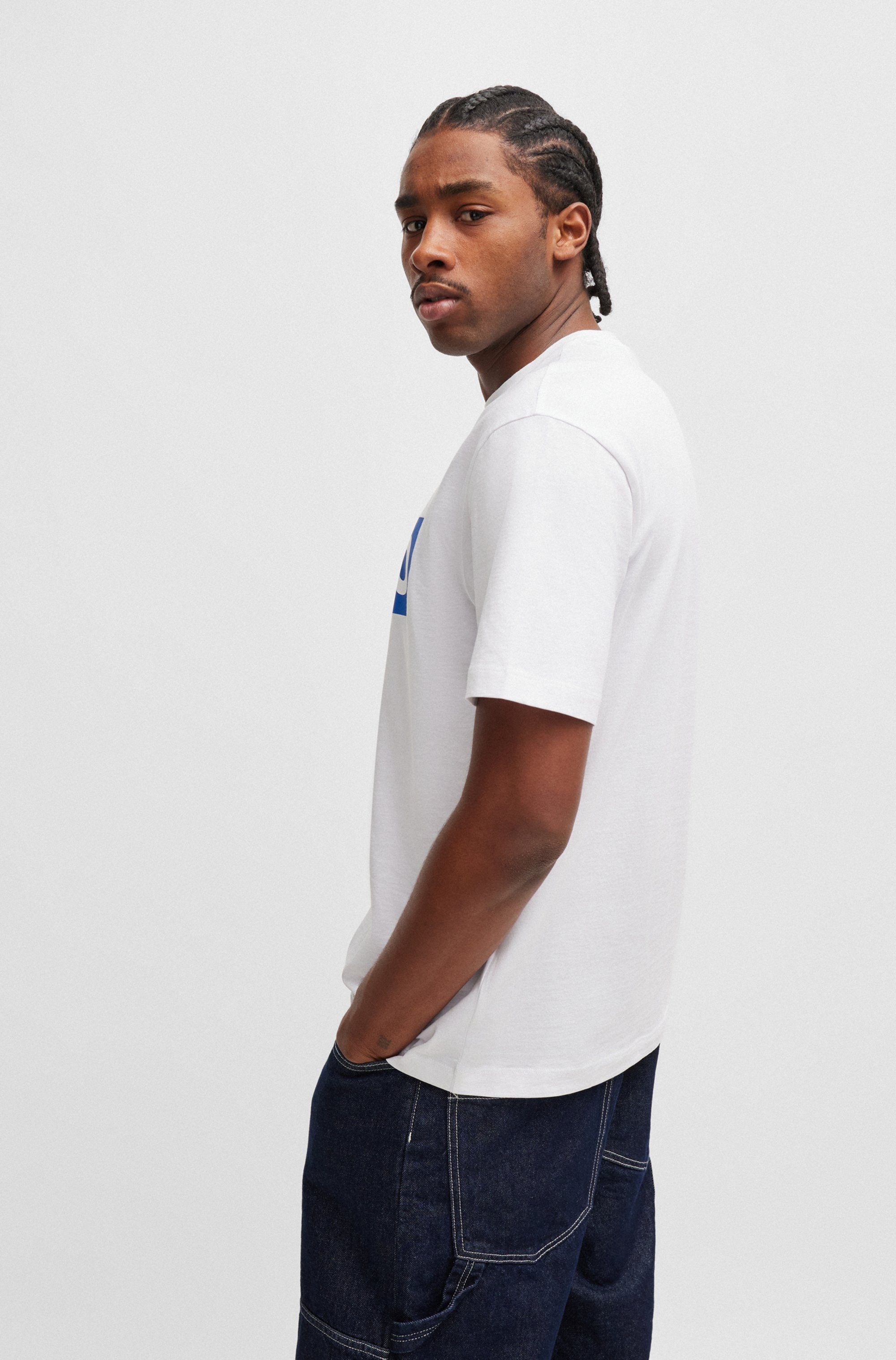 HUGO T-Shirt Nico mit großem Logo-Print, Unisex