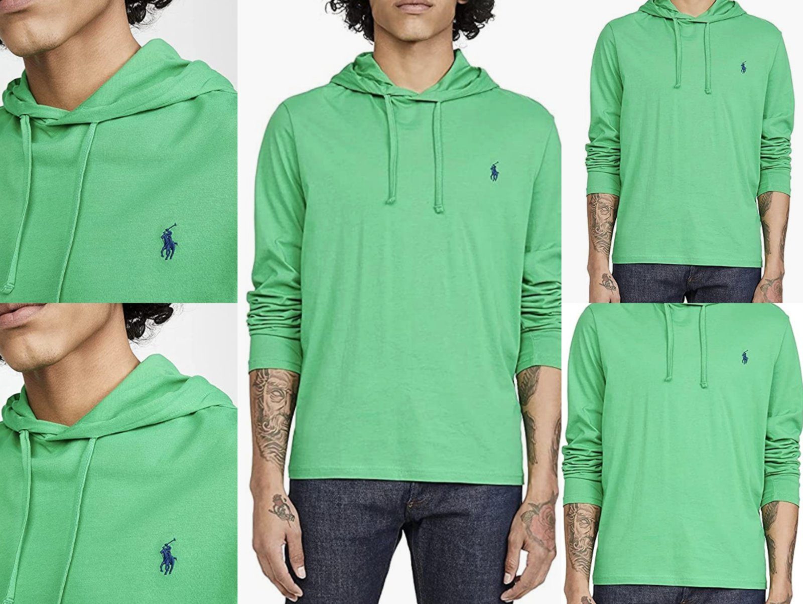 Ralph Lauren Kapuzensweatshirt POLO RALPH LAUREN Hooded T-Shirt Shirt Jersey Hoodie Retro Preppy Swea