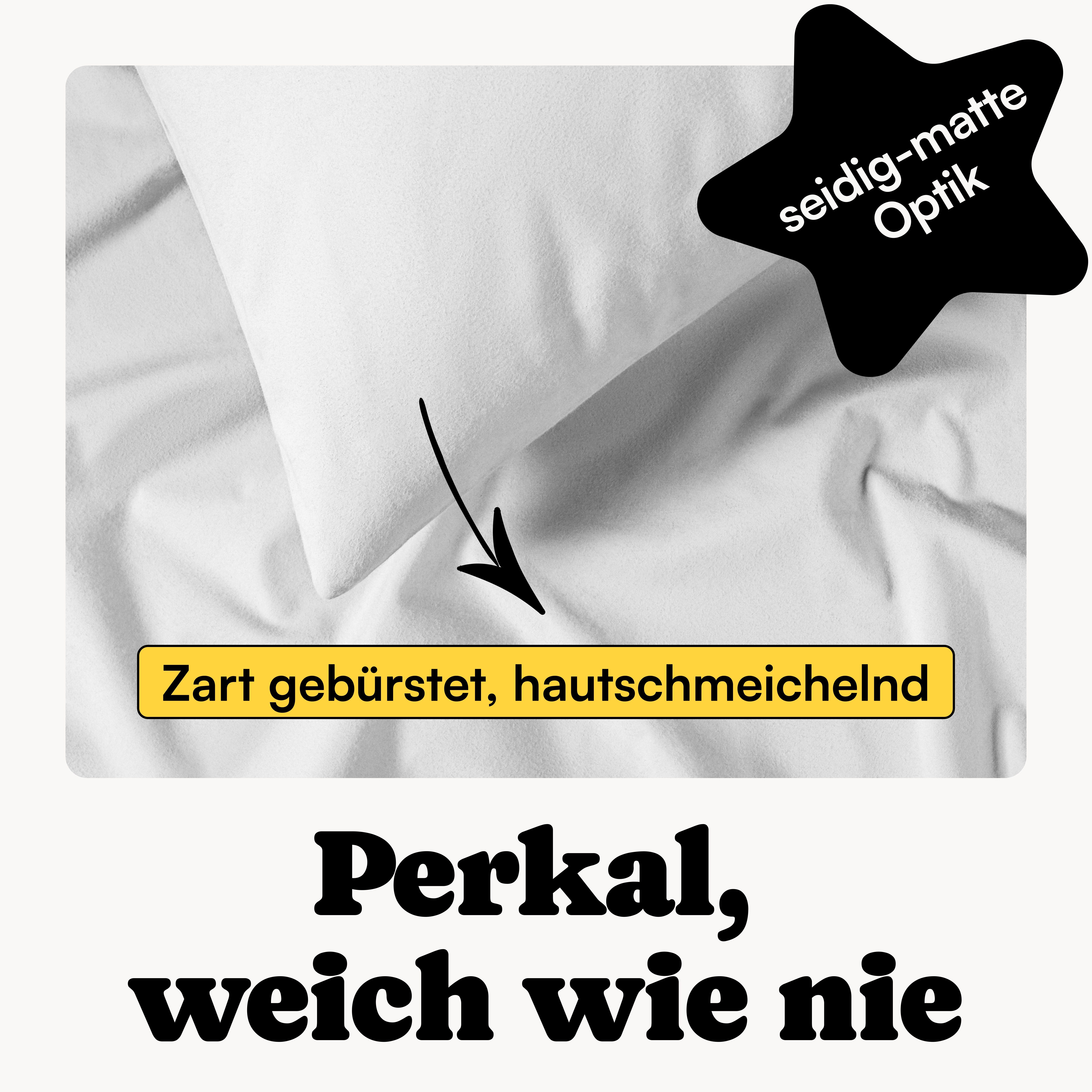 Seralino Kissenbezüge Perkal Kissenbezug (100% Baumwolle) weich angeraut, hautfreundlich, besonders weich & atmungsaktiv, BCI zertifiziert, mit Reißverschluss