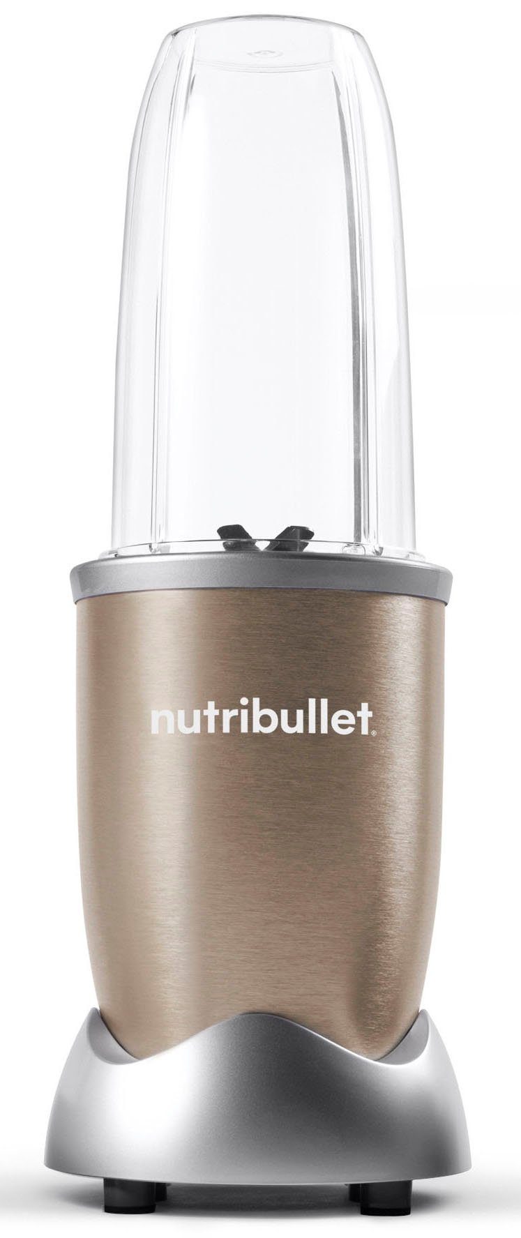 nutribullet Standmixer Pro NB907CP - kompakter Mixer, 900W, 2 Mixbecher(700+925ml),Champagner, 900 W, Drücken, drehen, mixen; starker Motor;Becher+Zubehör spülmaschinenfest