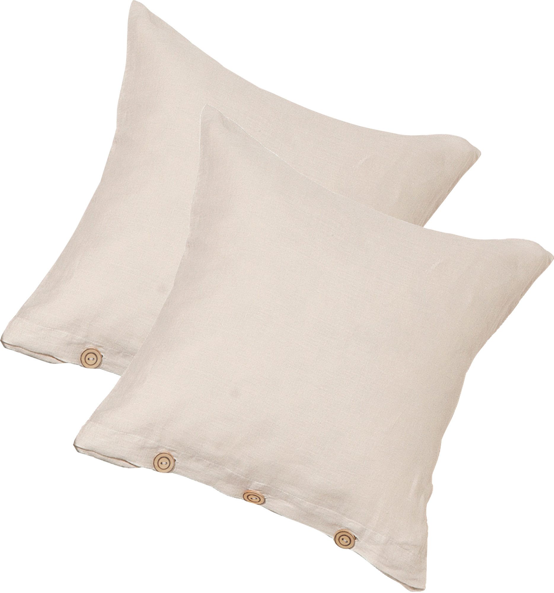 Erwin Müller Kissenbezug Kuschelkissenbezug "Deggendorf" 2er-Pack, Halbleinen Uni