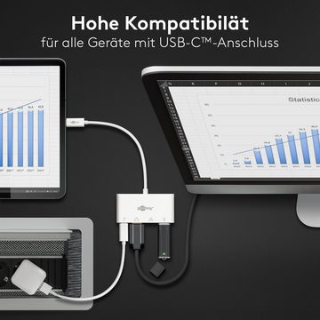 Goobay USB-Verteiler USB-C Multiport Adapter (5 Gbit/s Übertragungsrate, 4K @ 30 Hz), Anschlüsse 1x USB-C / 1x HDMI / 1x Ethernet / 1x USB 3.0