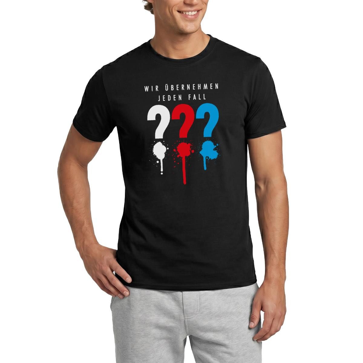 T-Shirt Die Drei Fragezeichen Wir Übernehmen Jeden Fall Männer T-Shirt