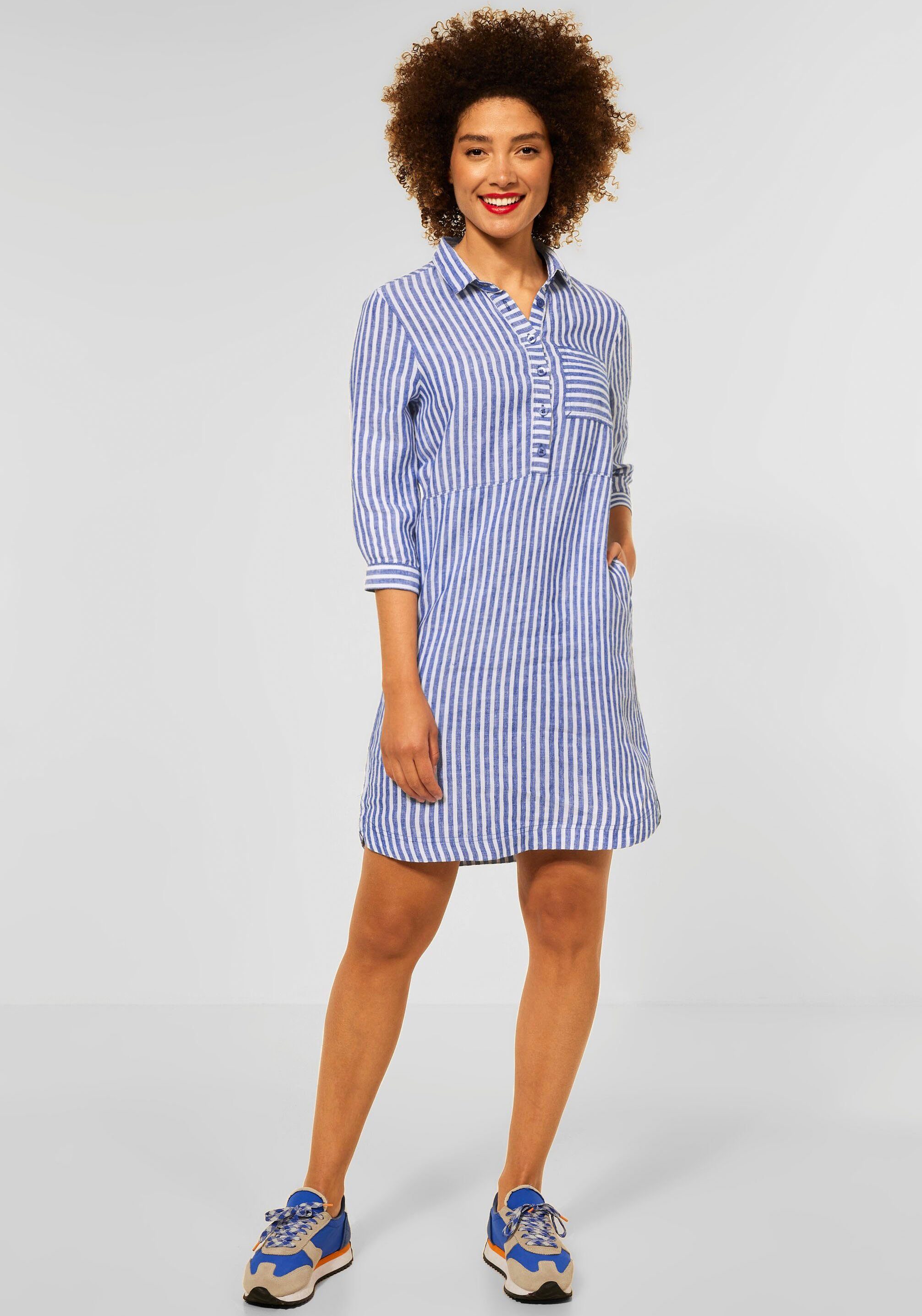 STREET ONE Blusenkleid, blau-weiß gestreift, mit 3/4-Ärmeln online kaufen |  OTTO