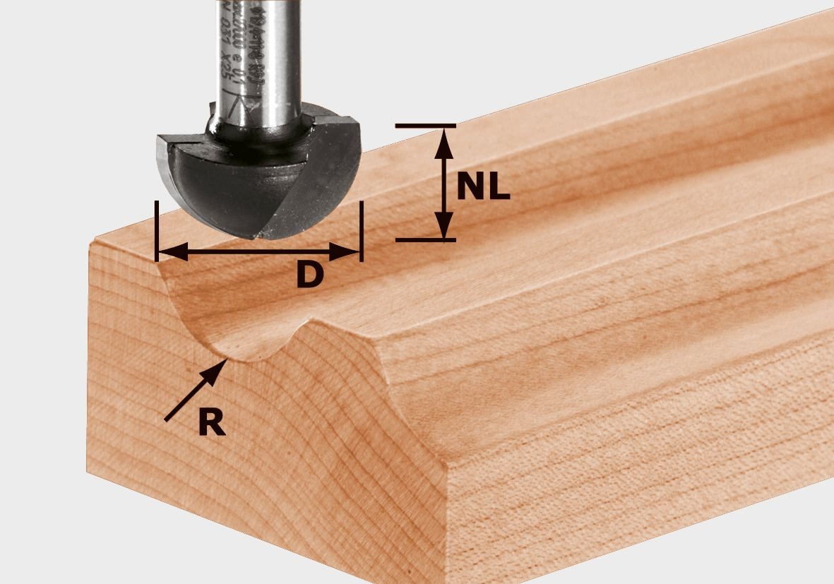 Kantenfräser Festool Hohlkehlfräser HW S8 R6,35