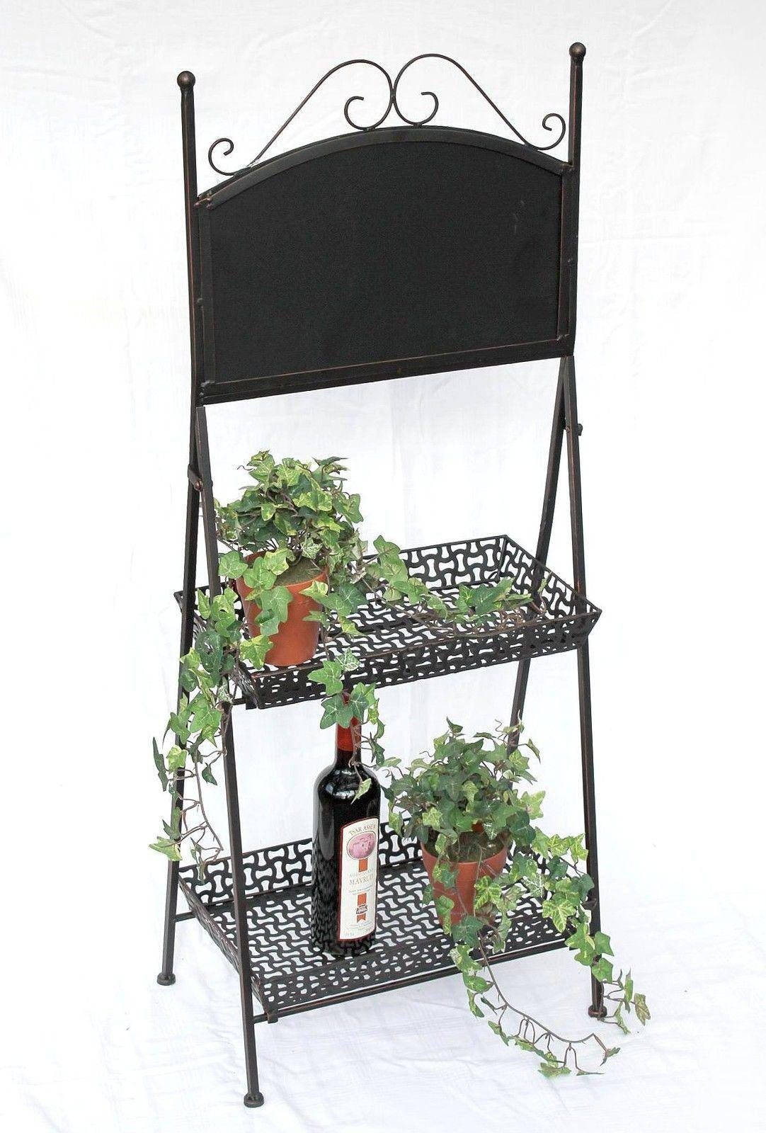 Blumenständer Blumentreppe Metall 108 cm 130837 mit Kreidetafel Blumenhocker