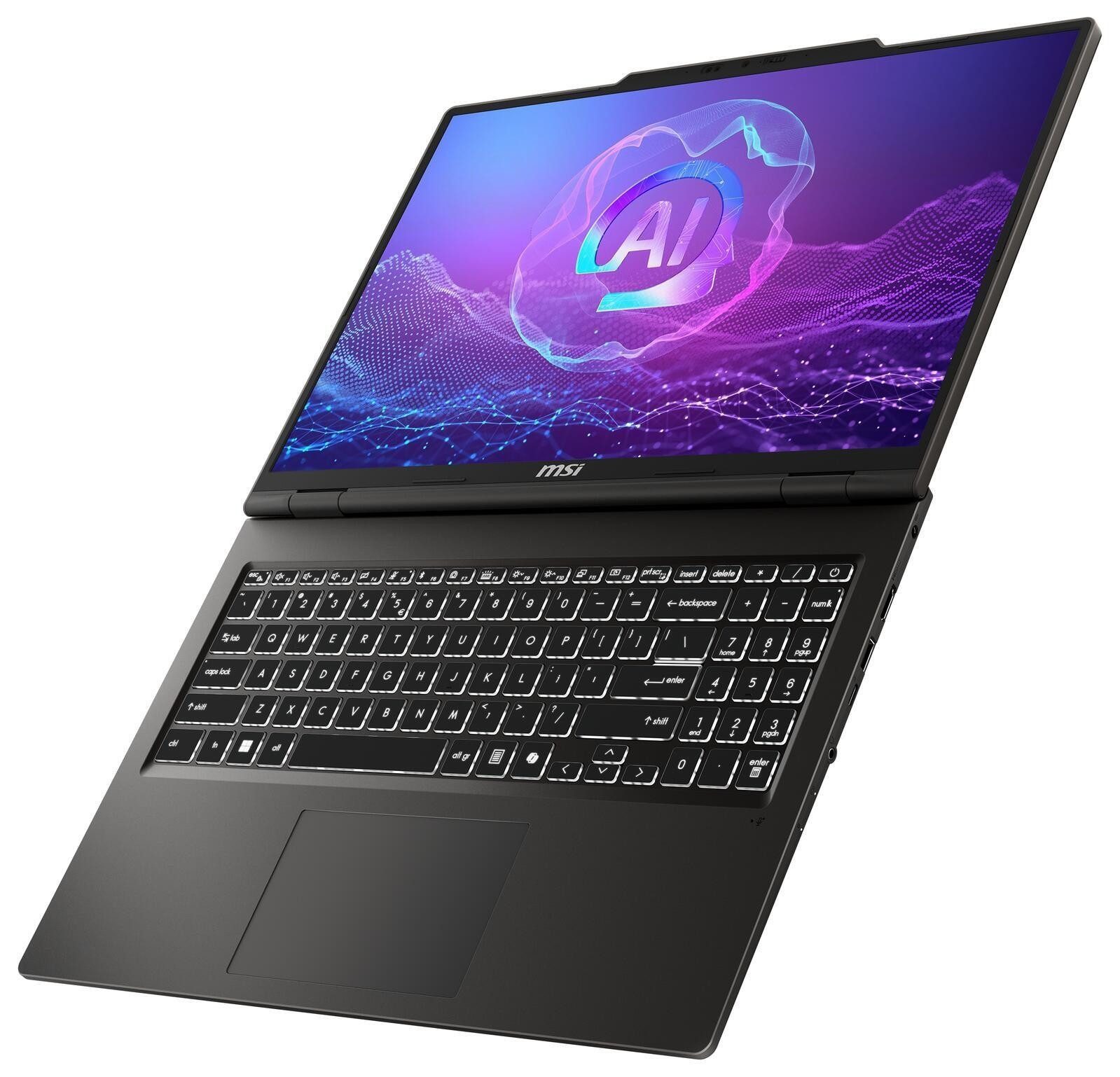 MSI Venture A16 AI+ A3HMG Ryzen AI 5 340 OLED Display, 2K 16 GB RAM Notebook (40,6 cm/16 Zoll, AMD Ryzen AI 5 340, Radeon 840M, 16 GB, 512 GB SSD, Fingerabdrucksensor, Webcam-Abdeckung, Wi-Fi 6E, LAN, HDMI)