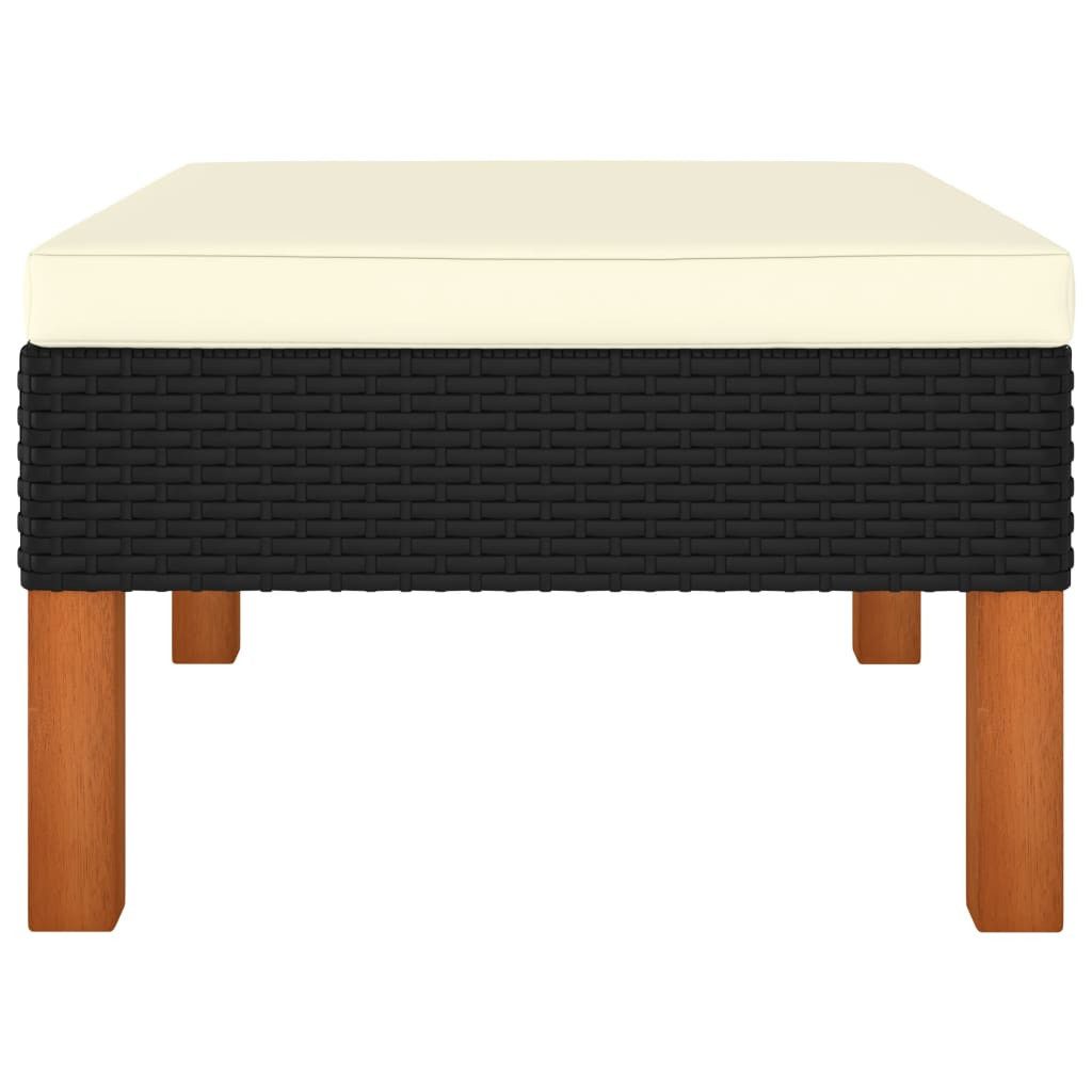 Fußbank Poly Rattan Und Eukalyptus Massivholz günstig online kaufen