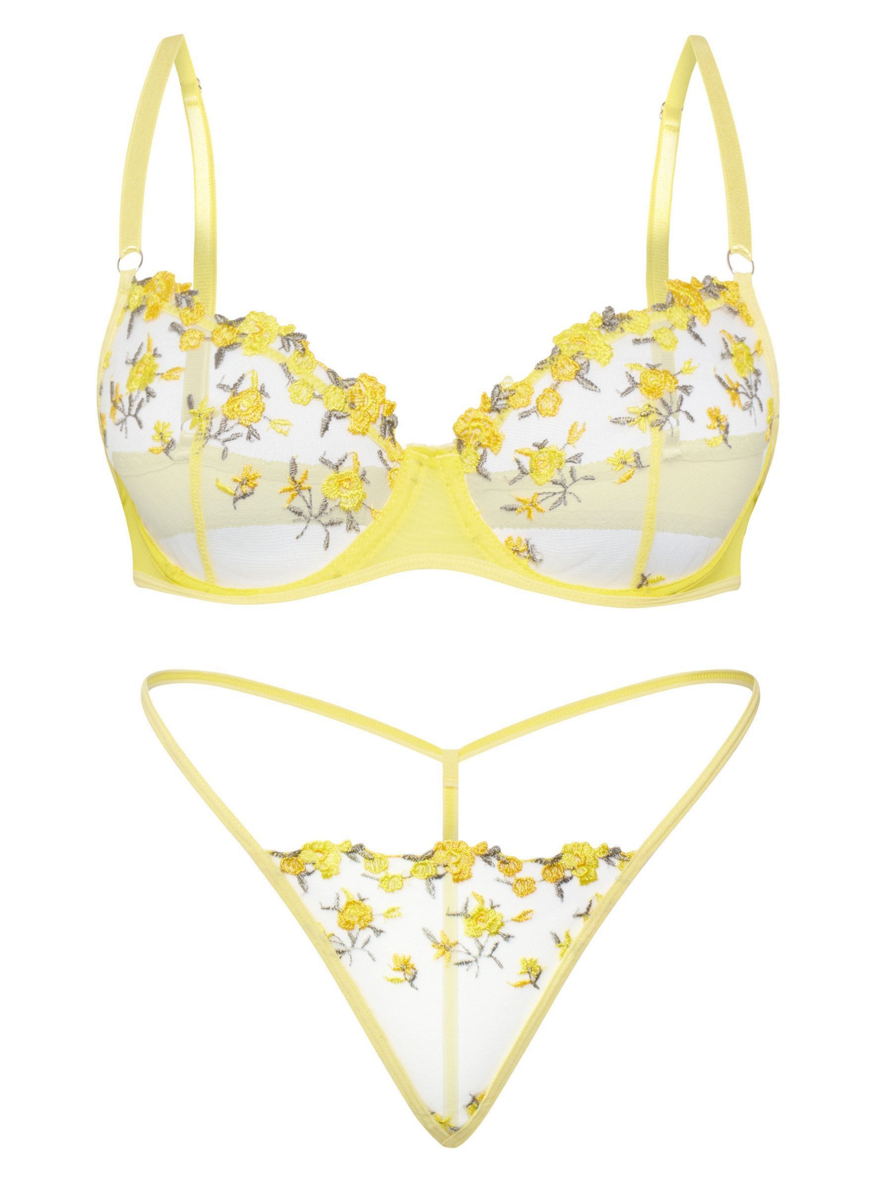Elegant Love Set: Bügel-BH Sexy Unterwäsche set, Dessous Set aus Spitze (Set, 2-tlg., mit String) Lingerie-Set - Reizwäsche