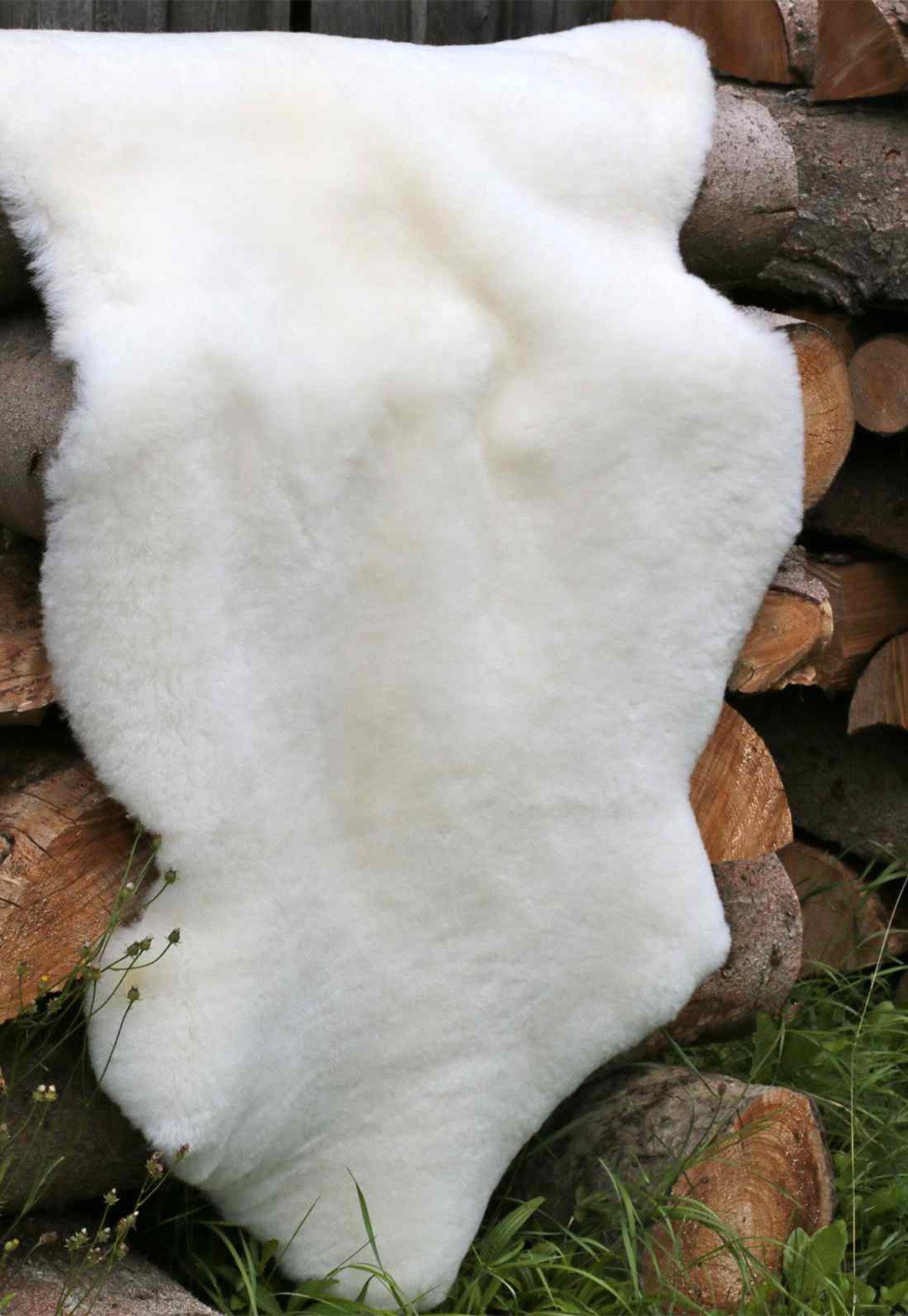 Hollert Fellteppich, fellförmig, Merino Lammfell Champagner Kurzhaar Schaffell Läufer Teppich kuschelig weich