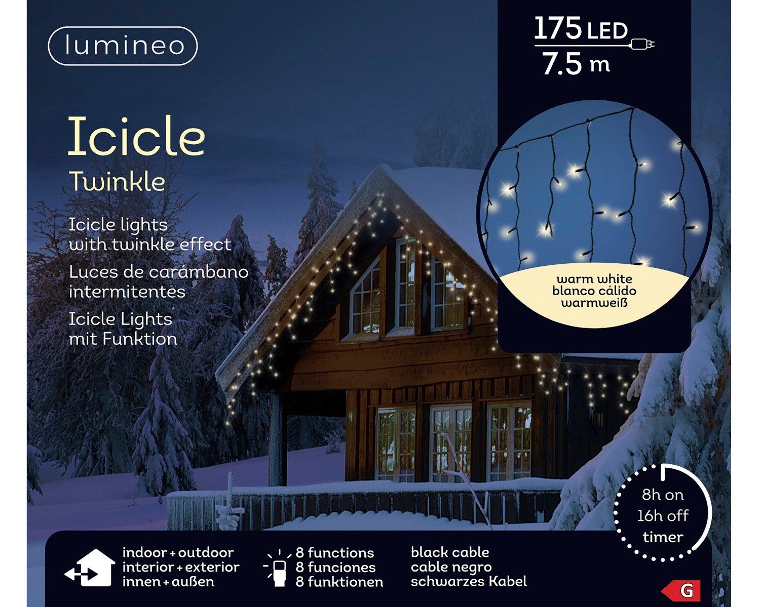 Lumineo LED-Lichterkette Lumineo Lichtervorhang ICICLE TWINKLE 175 LED 7,5 günstig online kaufen