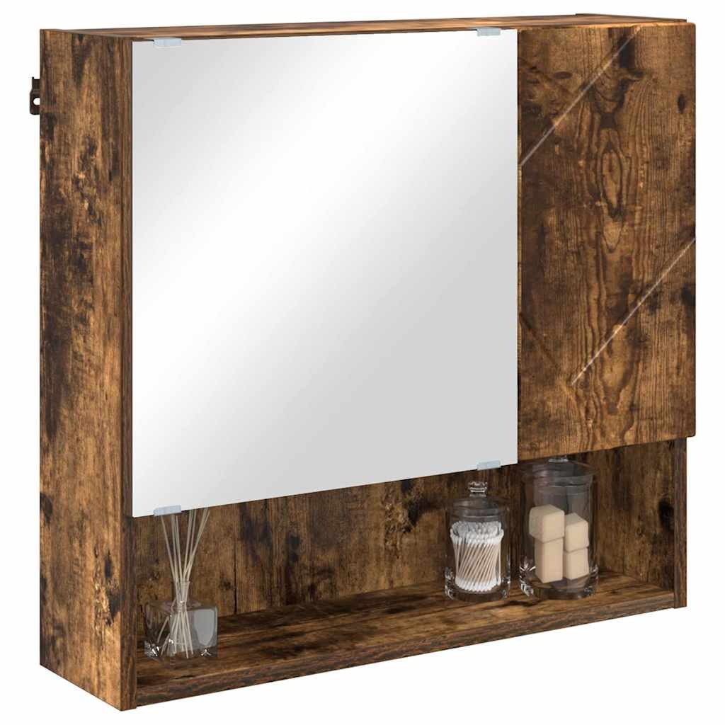 vidaXL Badezimmerspiegelschrank Spiegelschrank Räuchereiche 59 x günstig online kaufen