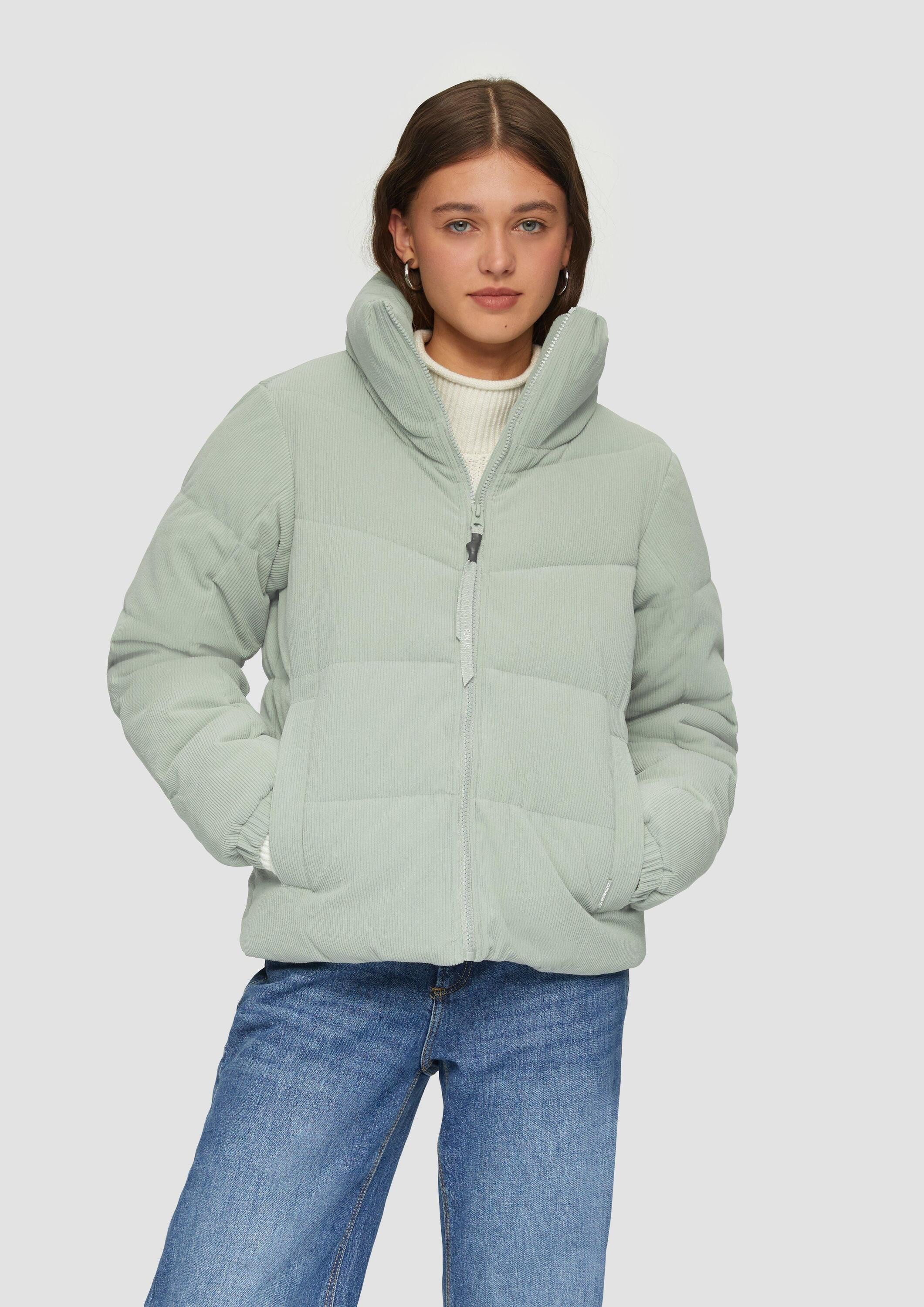 QS Winterjacke Outdoor-Jacke Wattierte Jacke aus Cord