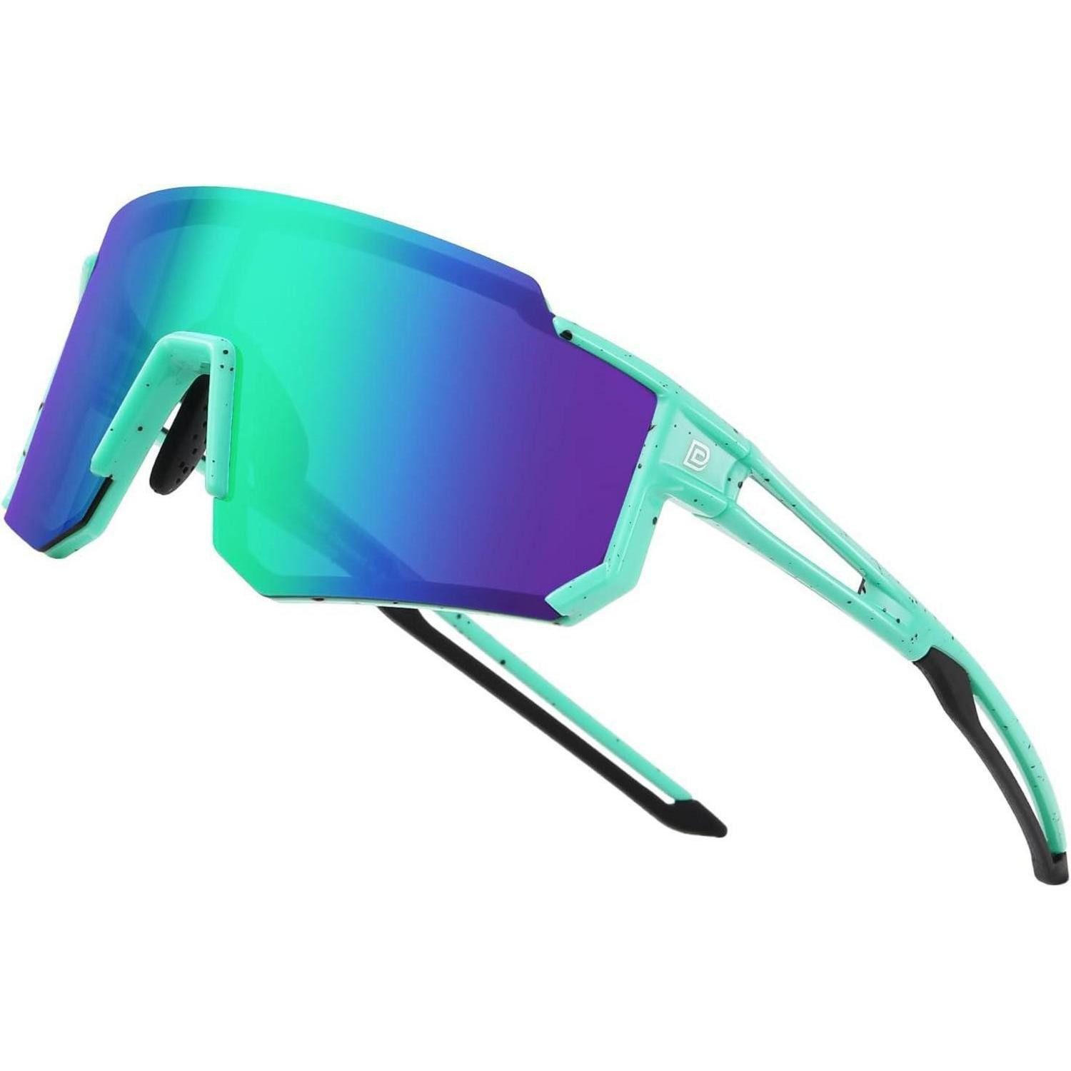 LuxusKollektion Sonnenbrille Sonnenbrille Blau Schwarz Dot Rahmen Schwarz Temple Revo Blau Linse
