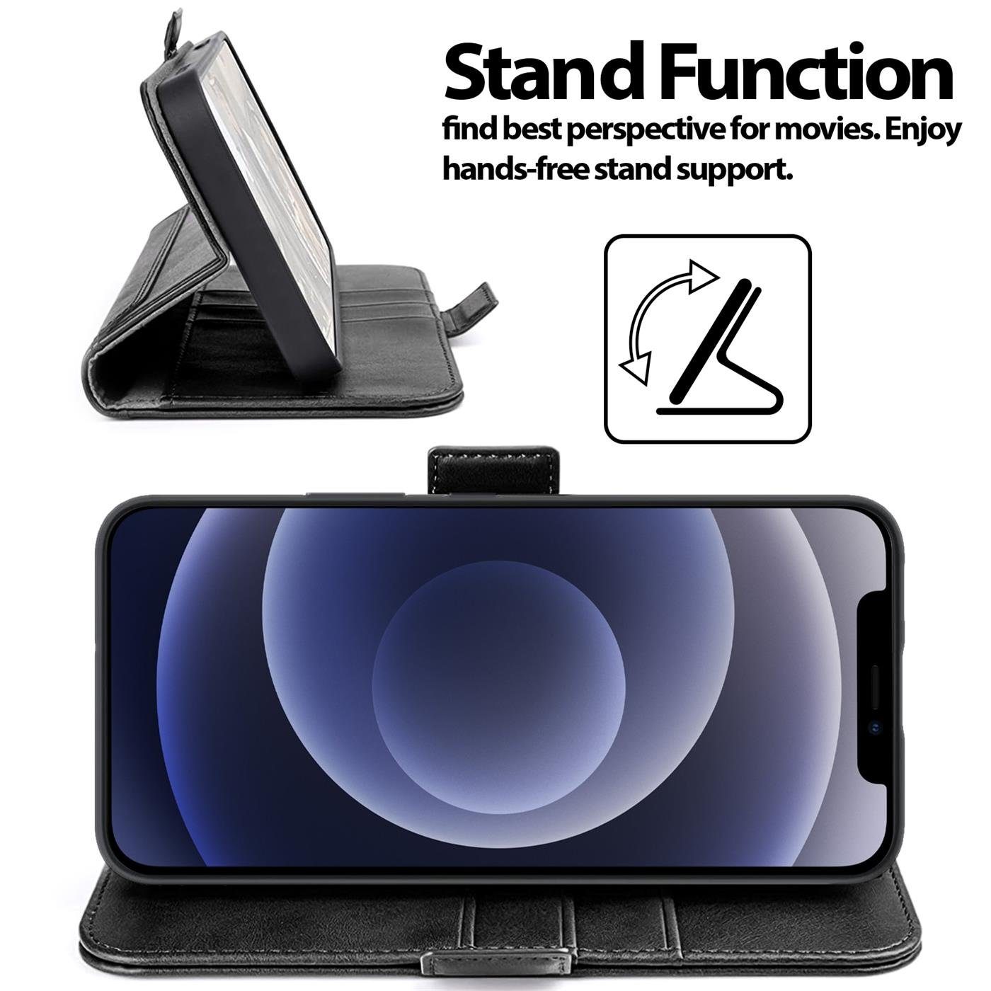 CoolGadget Handyhülle Wallet Klapptasche Cover Case für Apple iPhone 12 Pro Max 6,7 Zoll, Handy Tasche mit RFID Schutz Kartenfach Book Schutzhülle