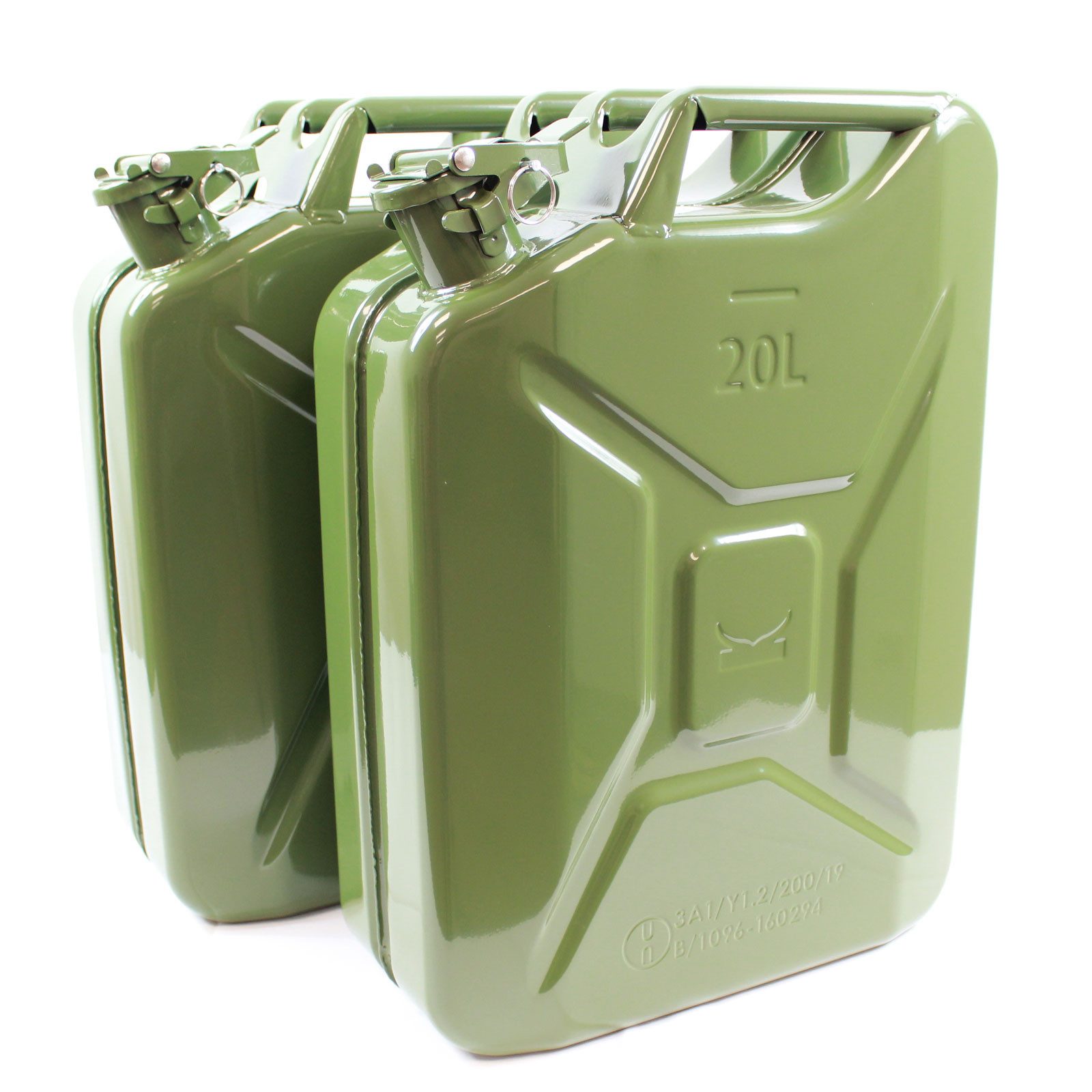 TRUTZHOLM Kanister 2x Бензин может Metall 20 Liter Olivgrün Benzin und Diesel