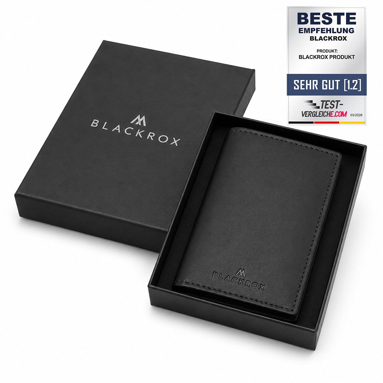 BLACKROX Geldbörse [Vergleichssieger 2026] Kreditkartenetui, RFID-Blocker, Echtleder